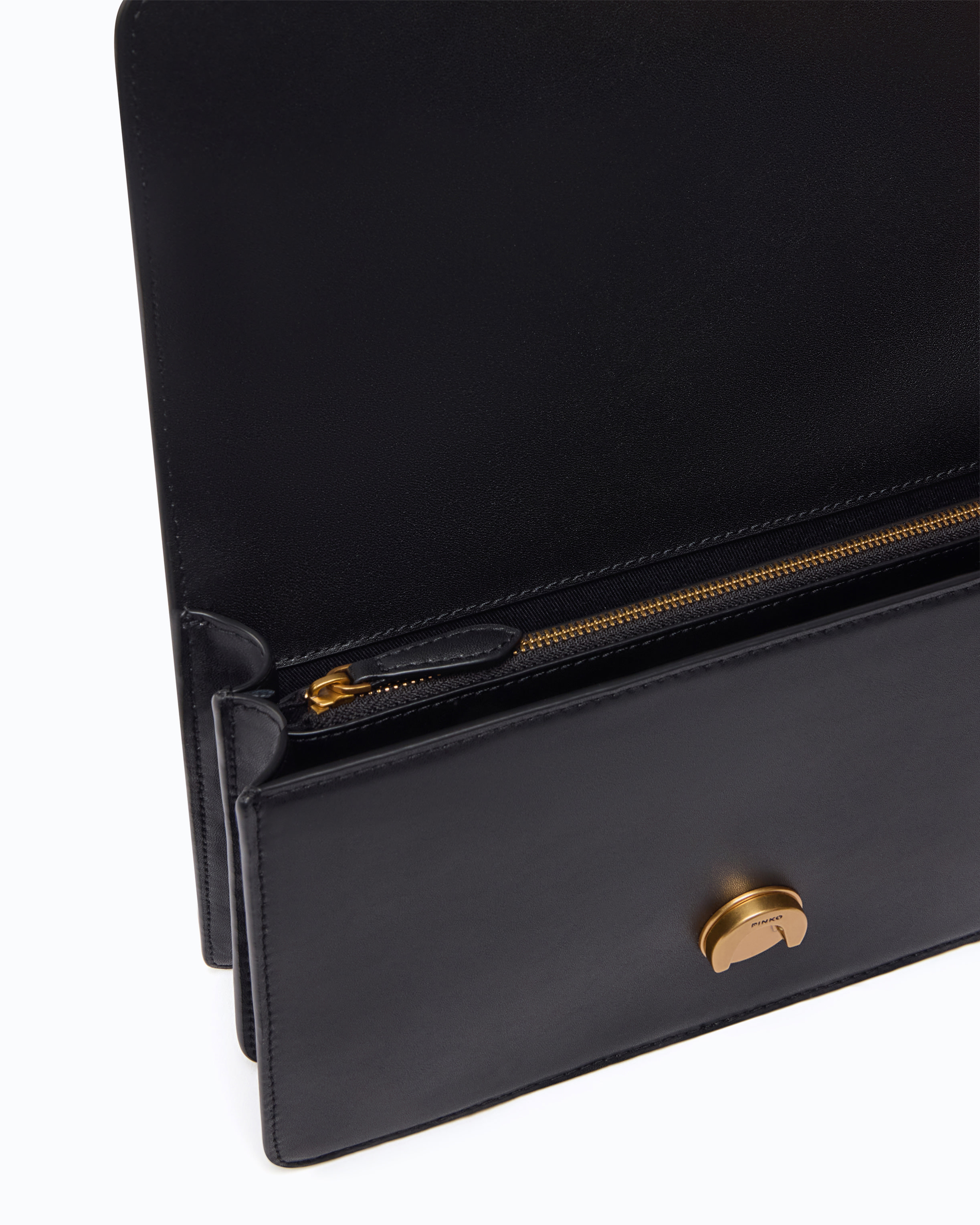 Sac à main moyen love bag one en cuir avec new buckle PINKO Noir