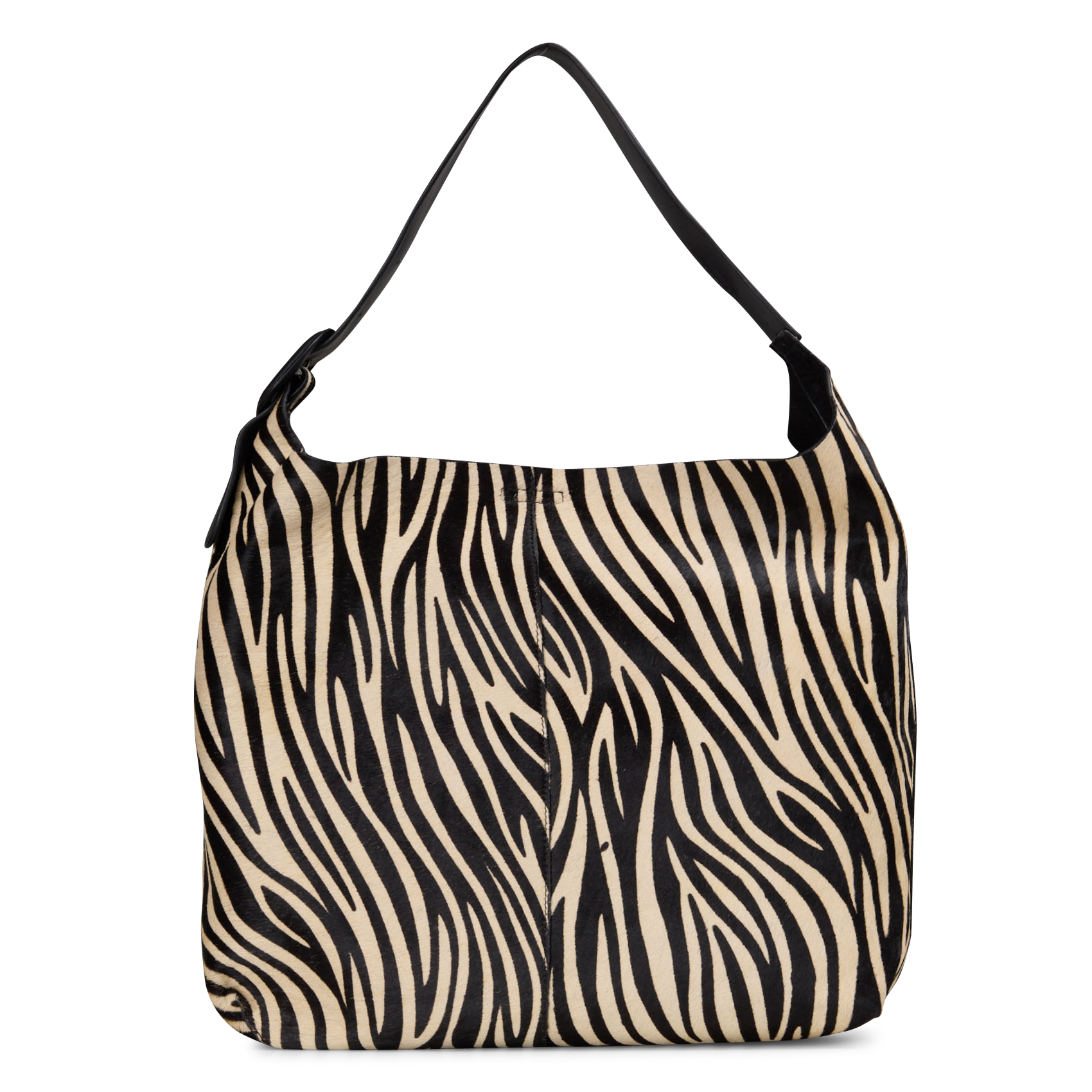 Animal-print leather tote bag IKKS Black