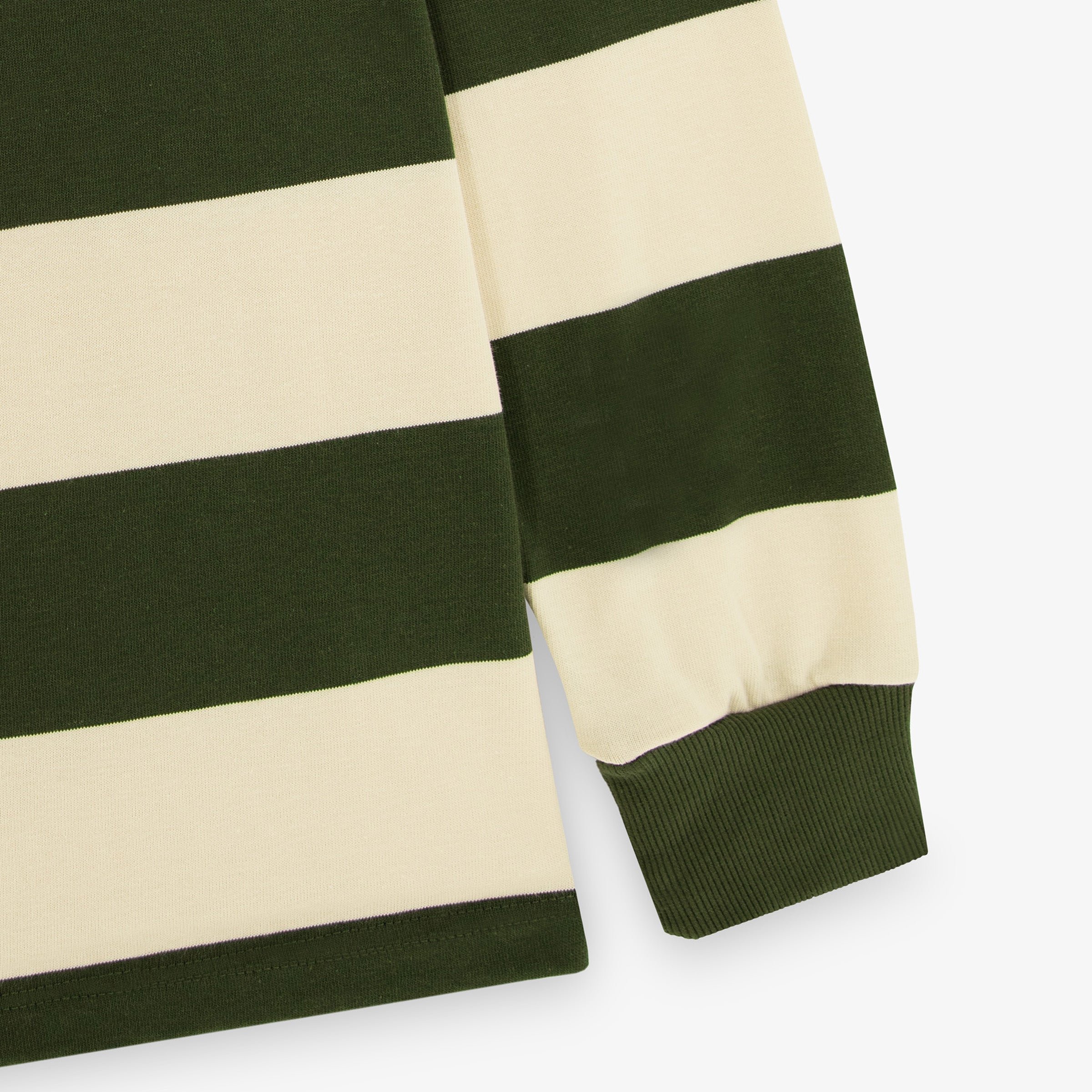 Striped long-sleeved rugby shirt with embroidery SERGE BLANCO Green