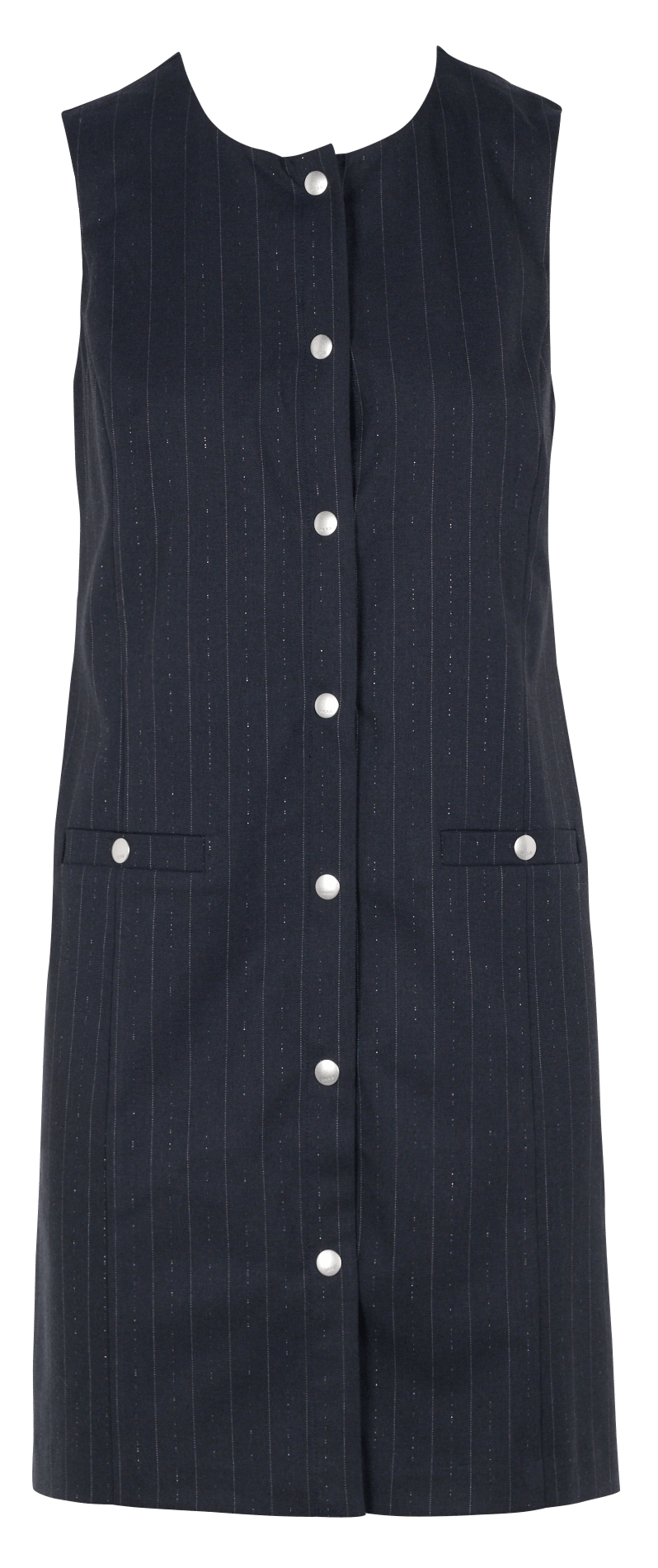 Short straight-cut striped button-up dress IKKS Blue