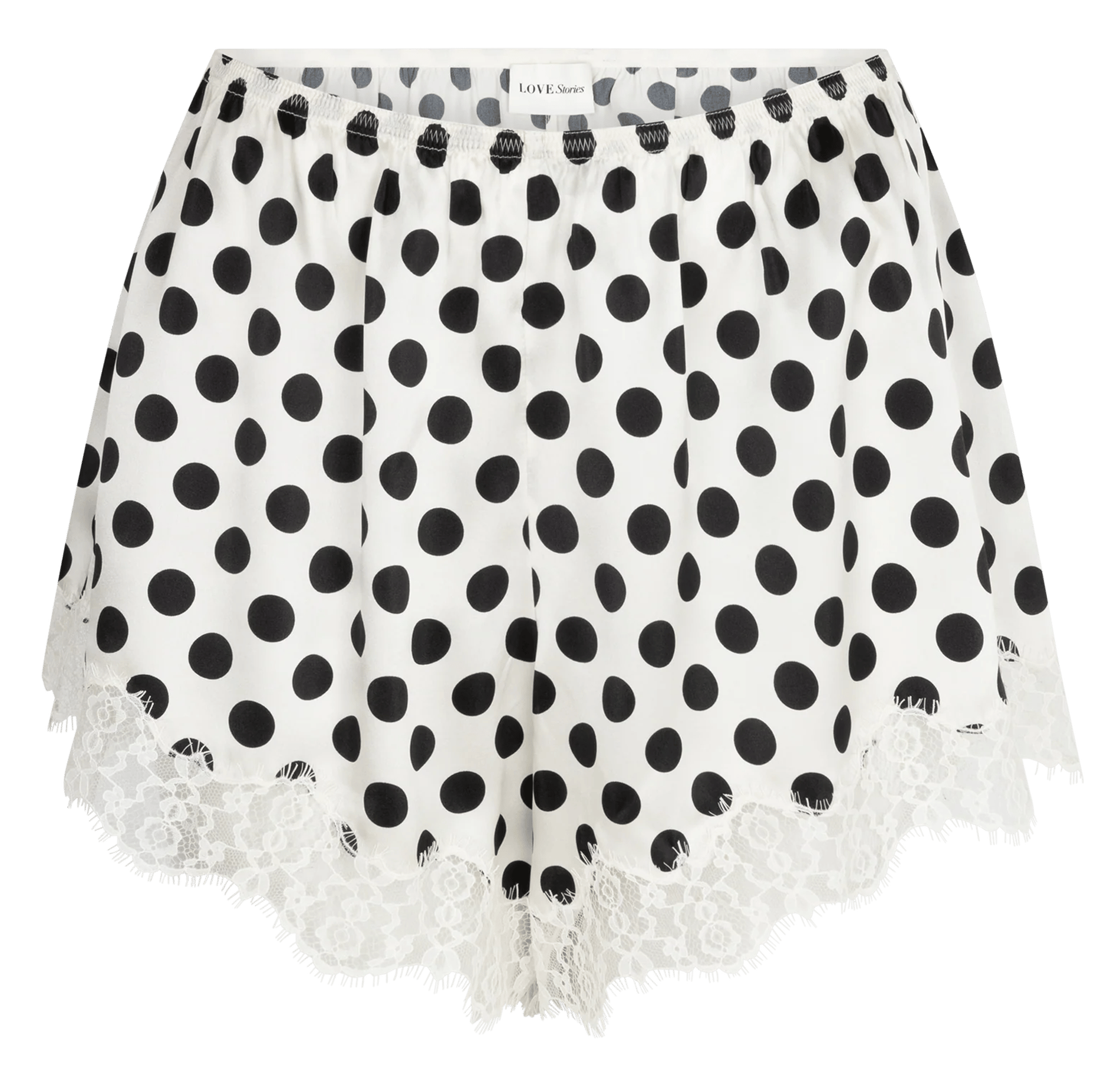 Seiden-Shorts mit Punktemuster LOVE STORIES Weiss