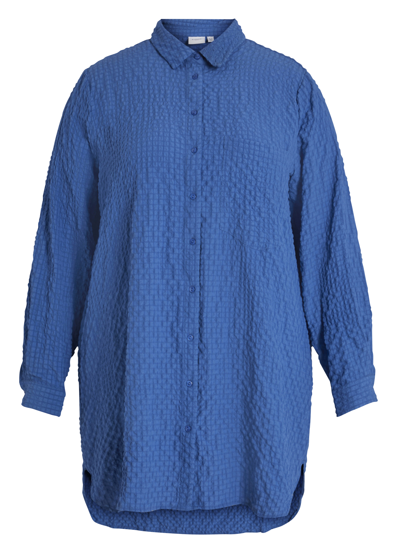 Long textured shirt EVOKED Blue