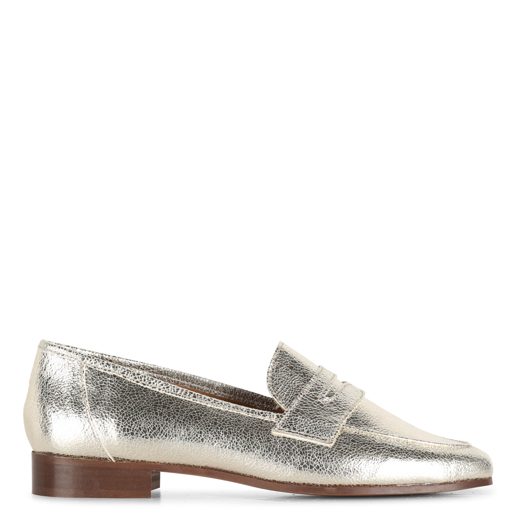 Metallic leather loafers MAISON TOUFET Golden