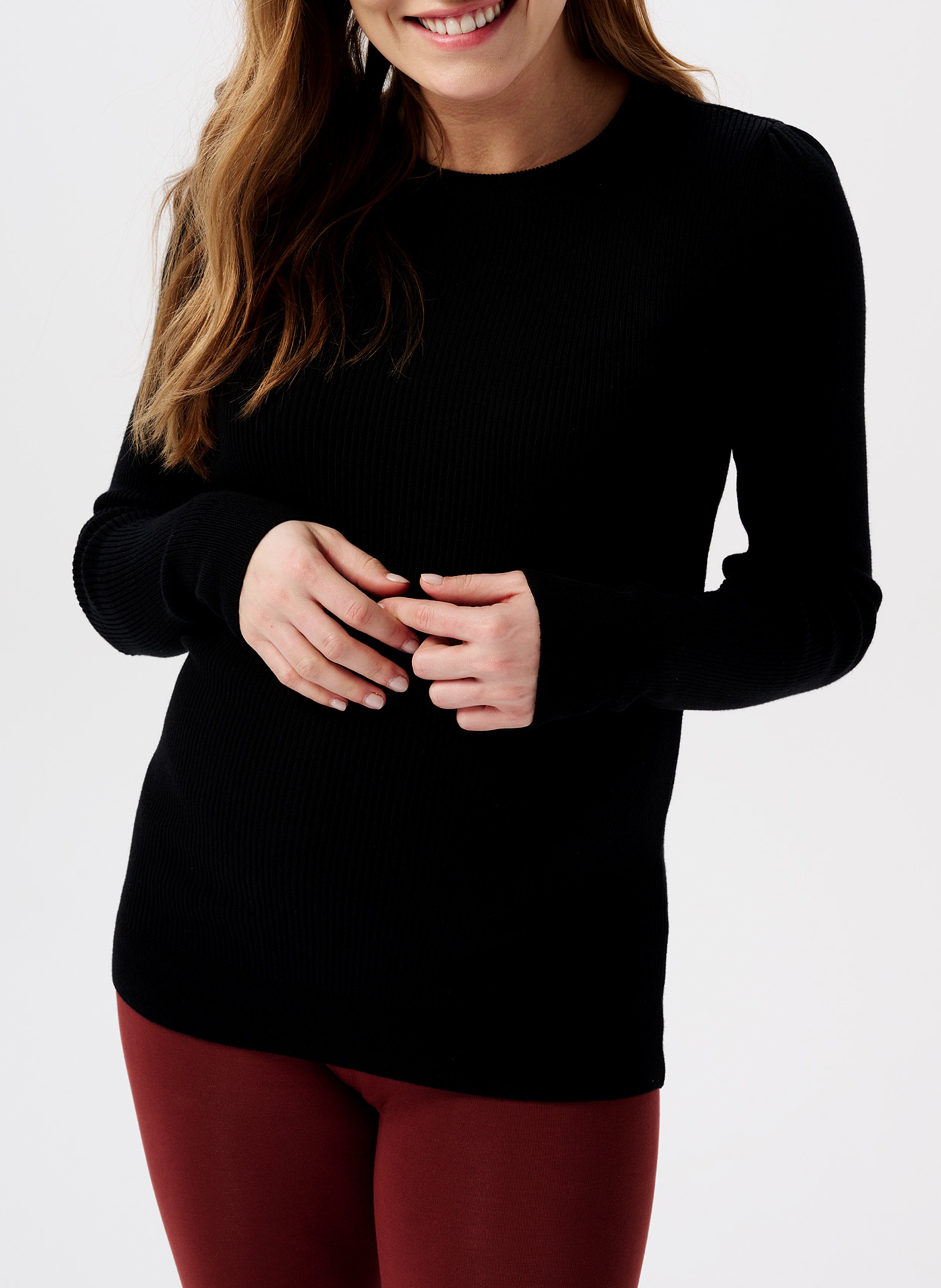 Pull col rond à rayures en coton bio mélangé  NOPPIES Noir