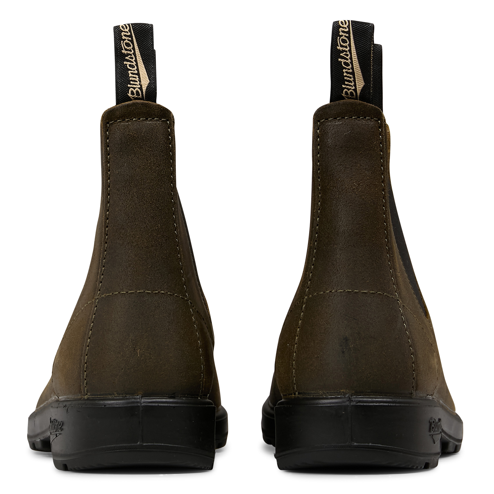 Mixed leather ankle boots BLUNDSTONE Khaki