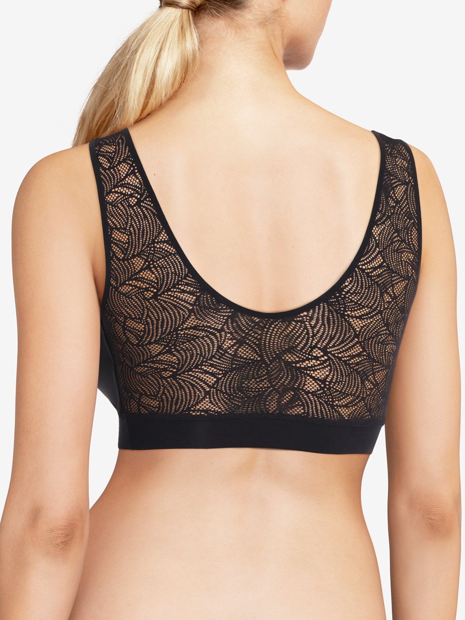 Lace crop top with cups CHANTELLE Black