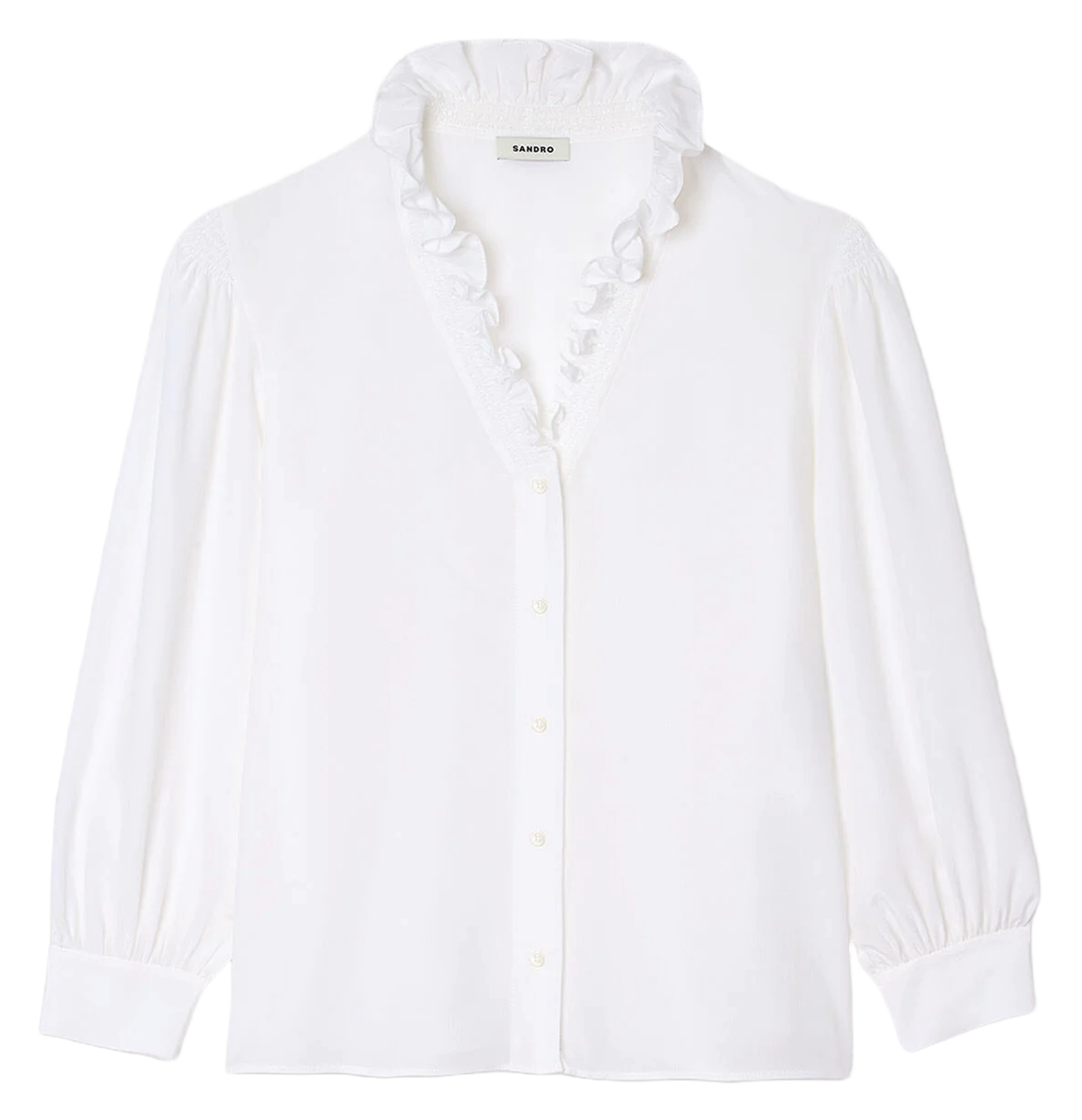 Rechte zijden blouse met V-hals SANDRO Wit