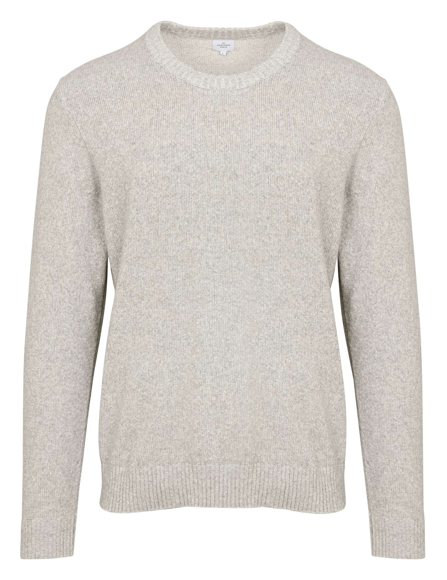 Pull col rond en coton mélangé AU PRINTEMPS PARIS Gris