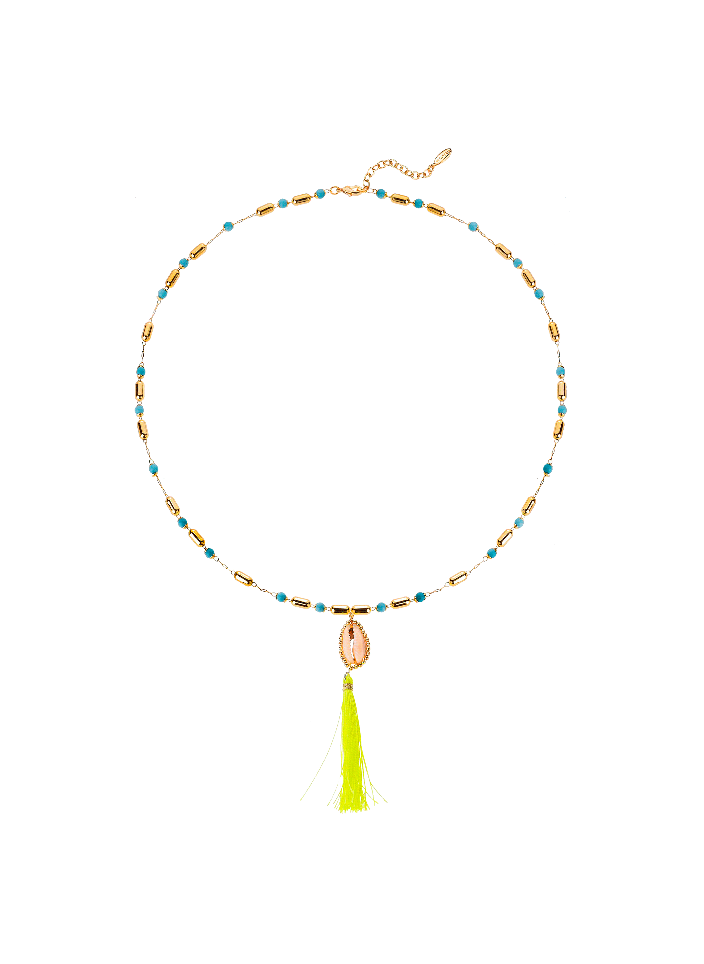 Necklace with beads and tassel pendant HIPANEMA Blue