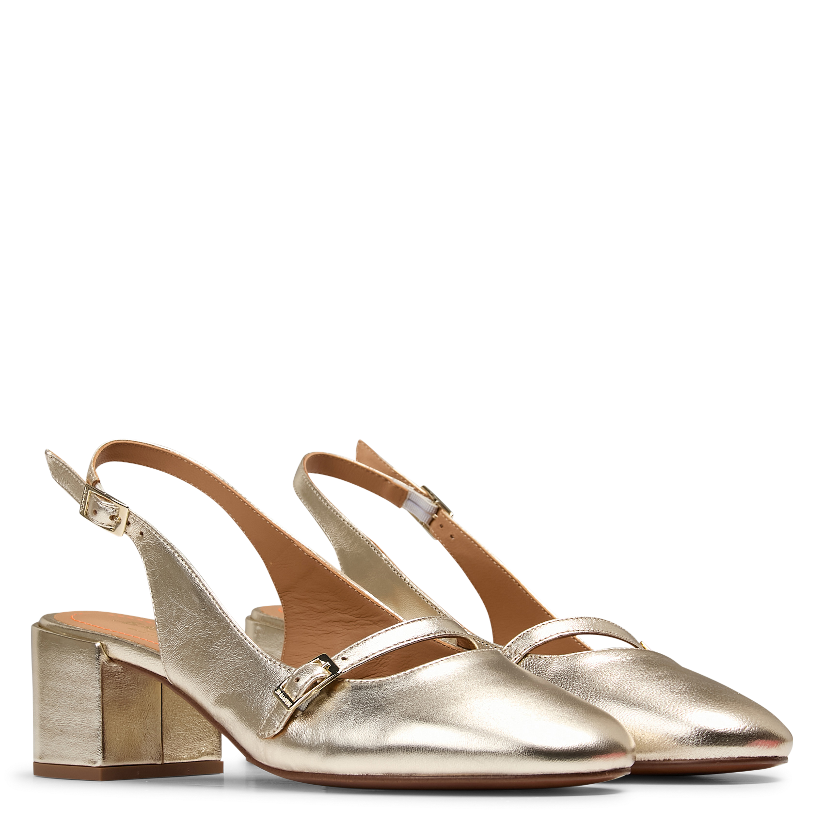 Babies en cuir métallisé JB MARTIN Doré