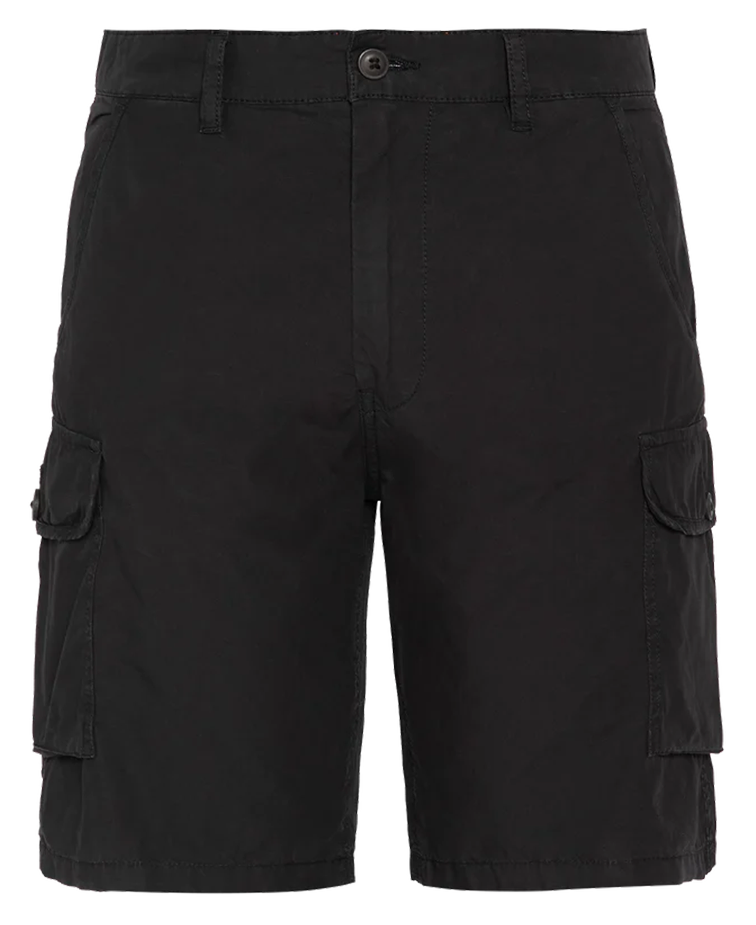 Straight cotton shorts Black