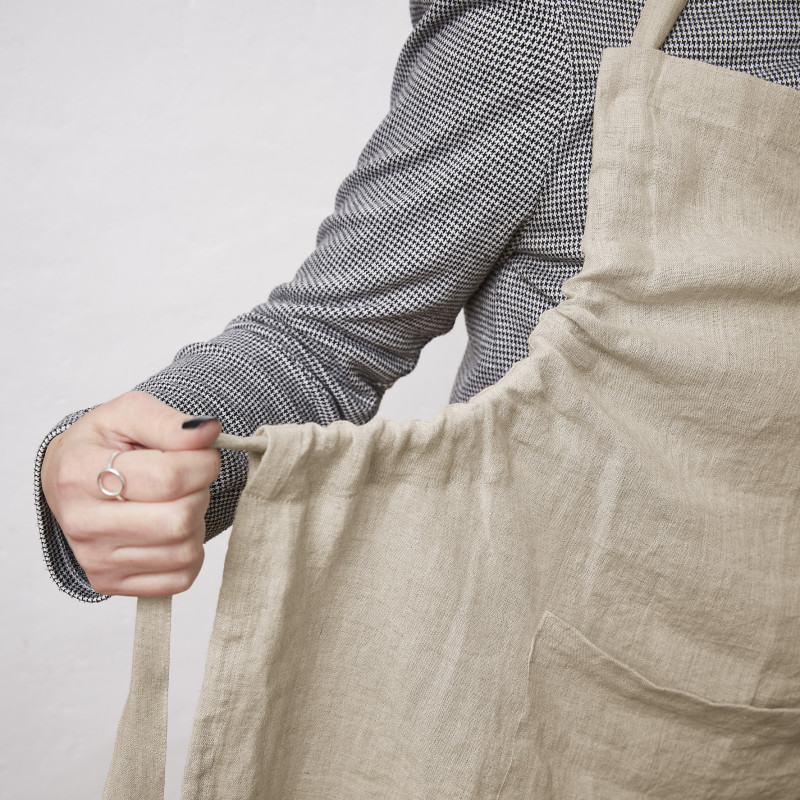 Chef apron in cotton gauze L'EFFET PAPILLON Beige