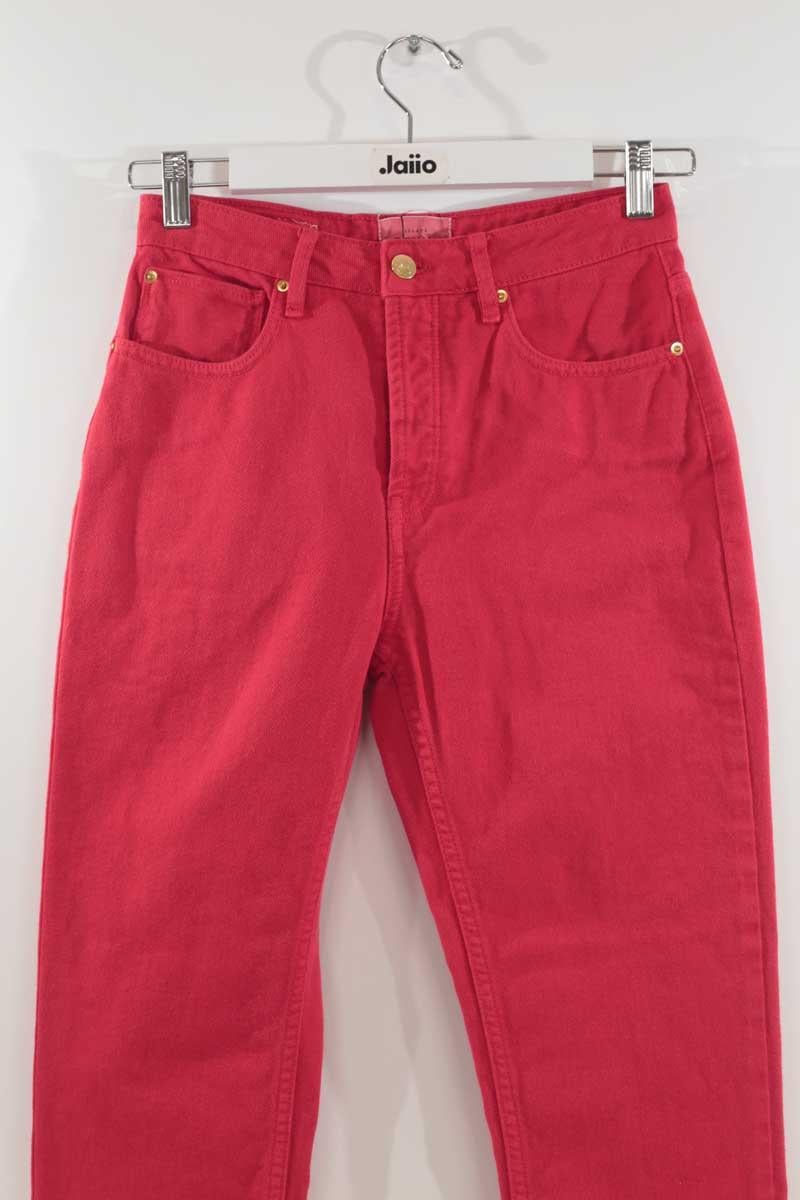 Straight-leg cotton jeans SEZANE - Seconde main Red