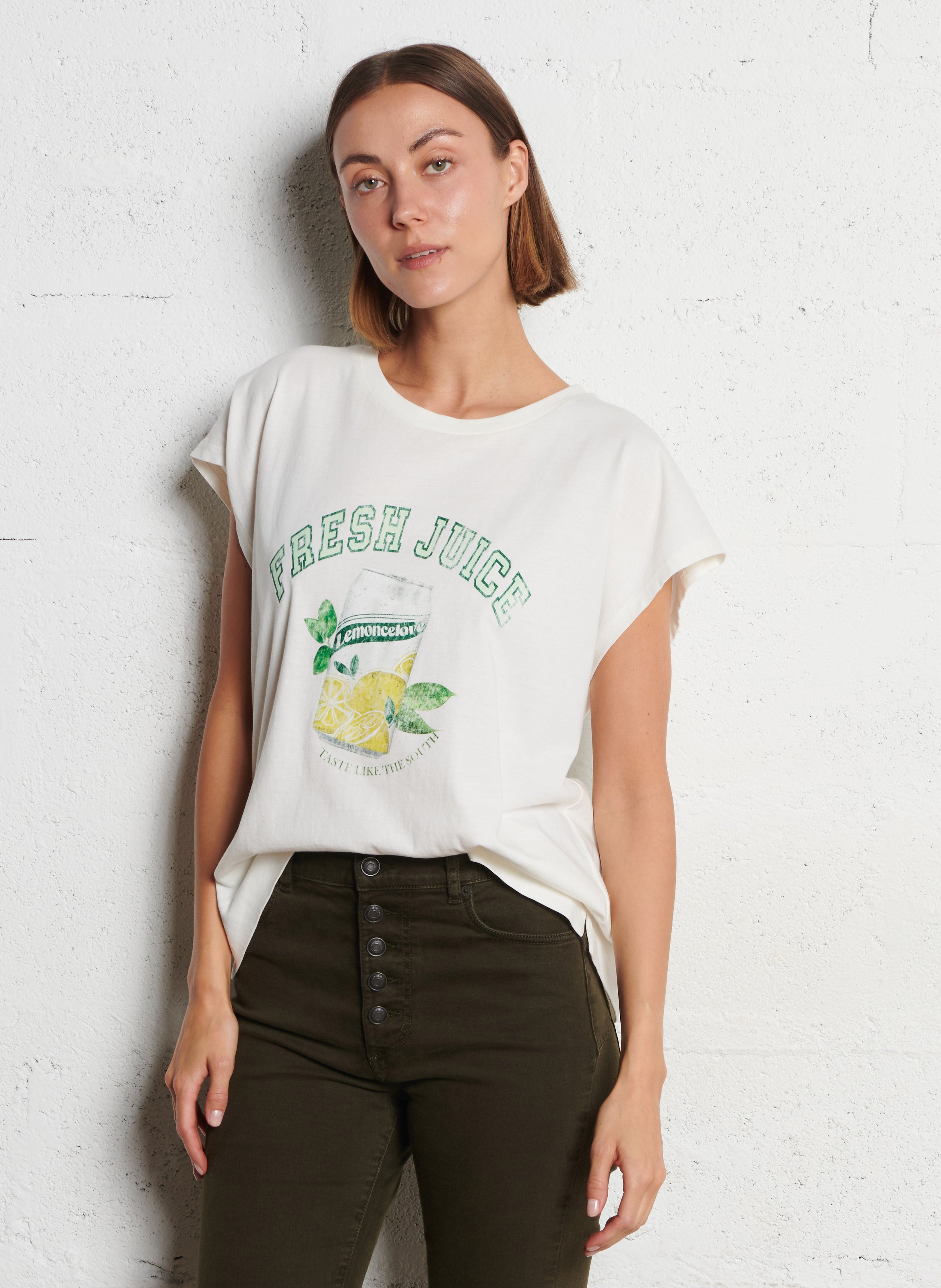 Tee-shirt sans manches visuel limonade IKKS Blanc
