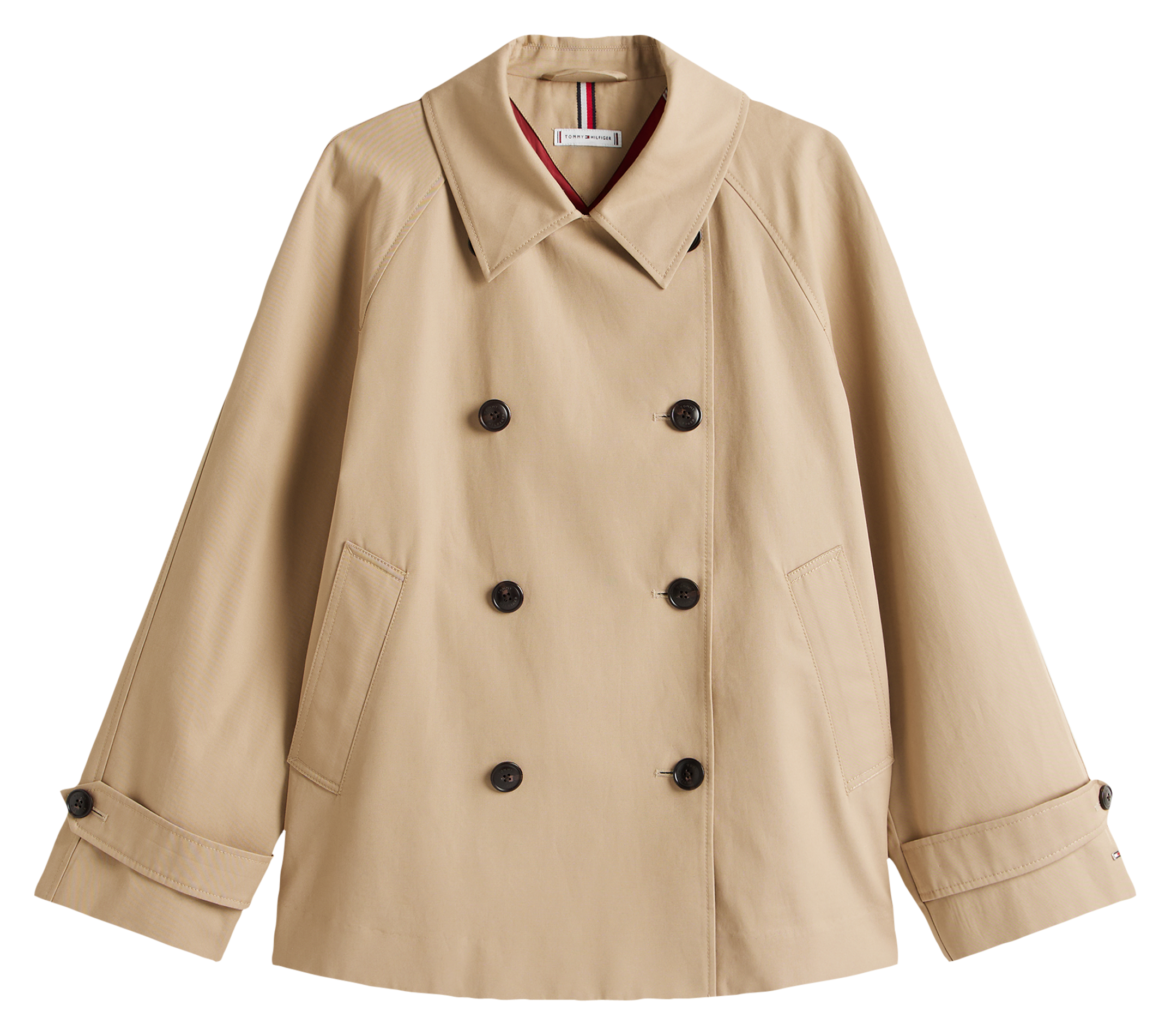 Rechte trenchcoat van biologisch katoen TOMMY HILFIGER Beige