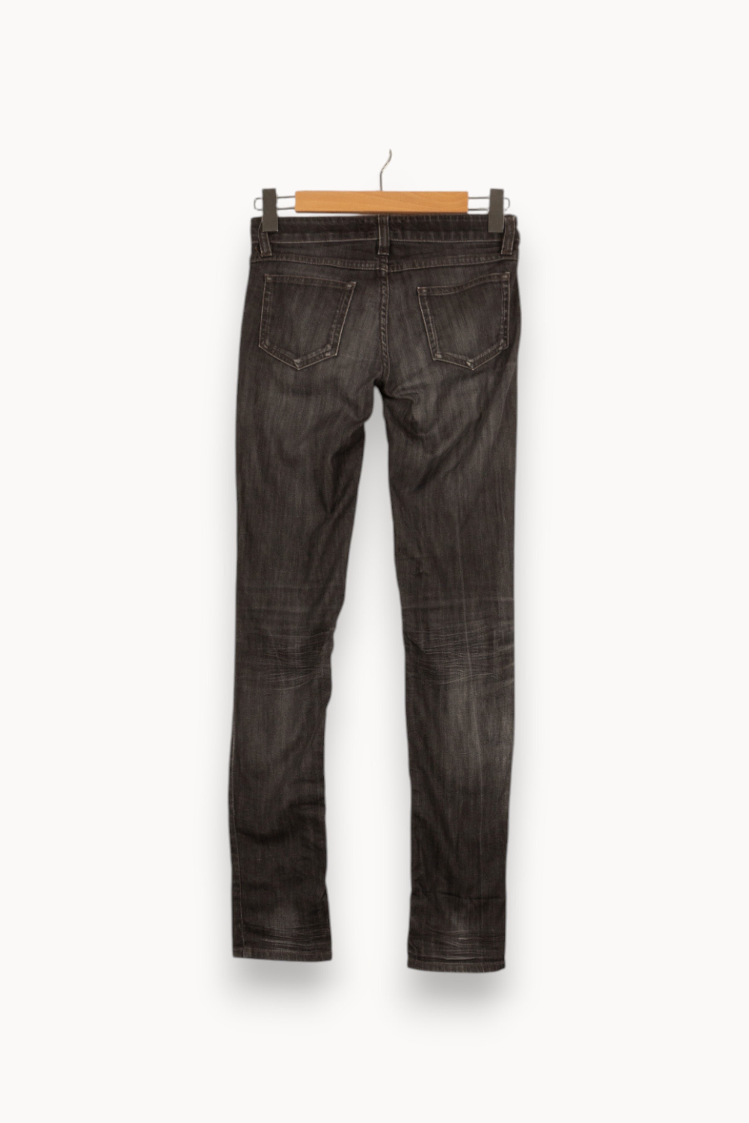 Cropped slim jeans with studs ISABEL MARANT ÉTOILE - SECONDE MAIN Grey