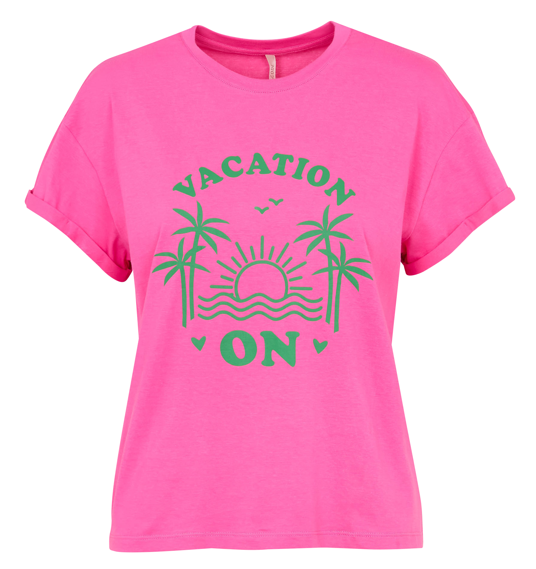 Tee-shirt droit en coton I CODE Rose