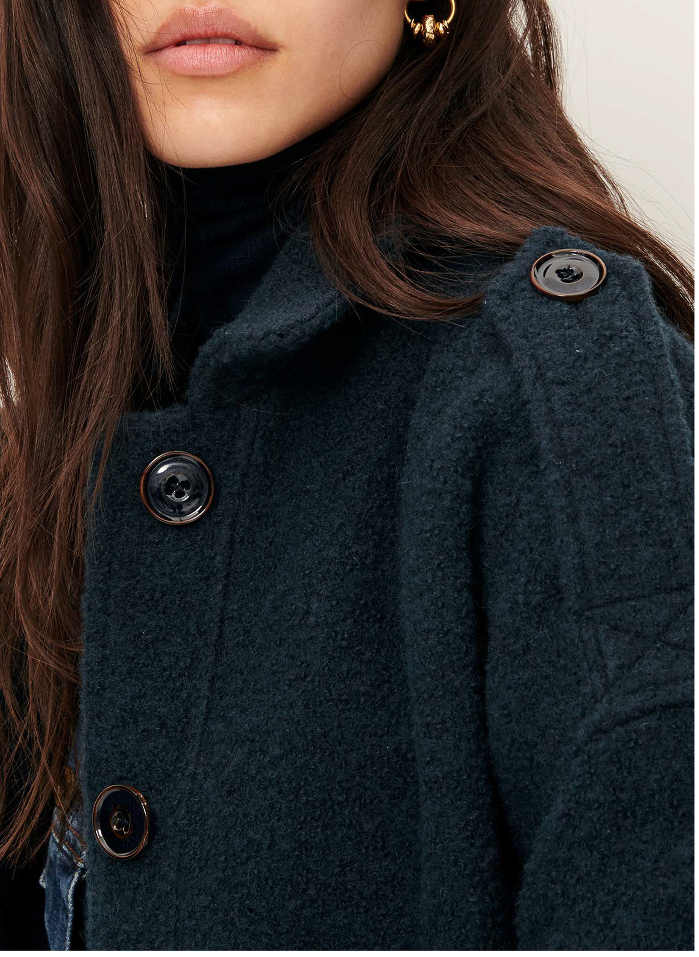 Dual material coat SESSUN Blue