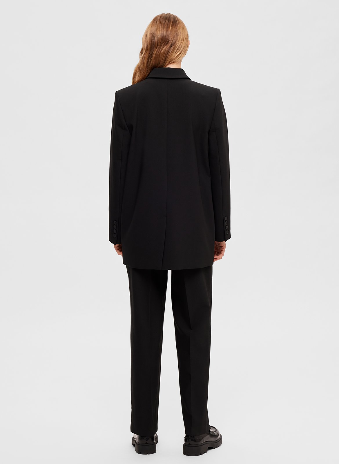 Veste tailleur en fibres recyclées mélangées SELECTED Noir