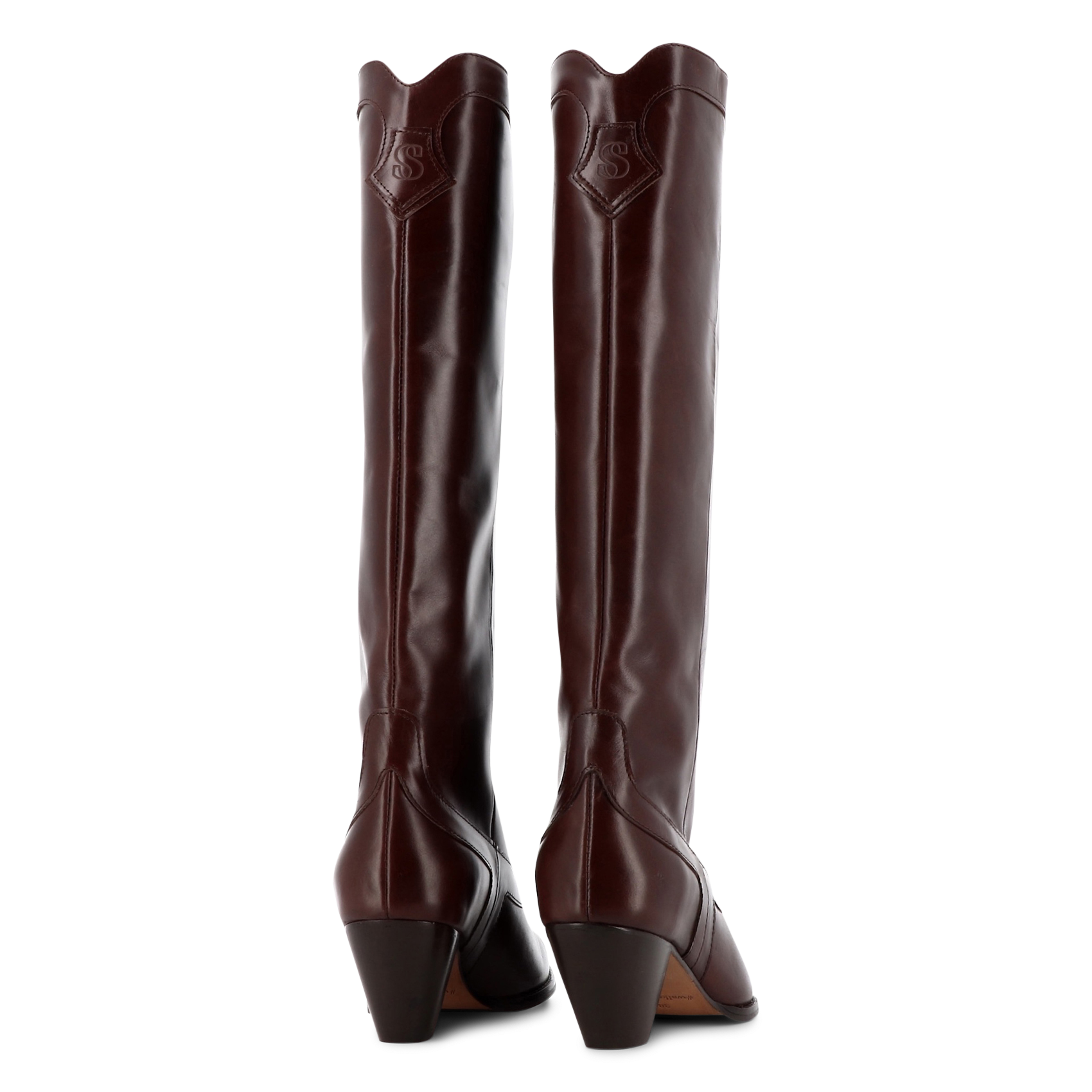 Bottes en cuir velours SOCQUE PARIS Marron