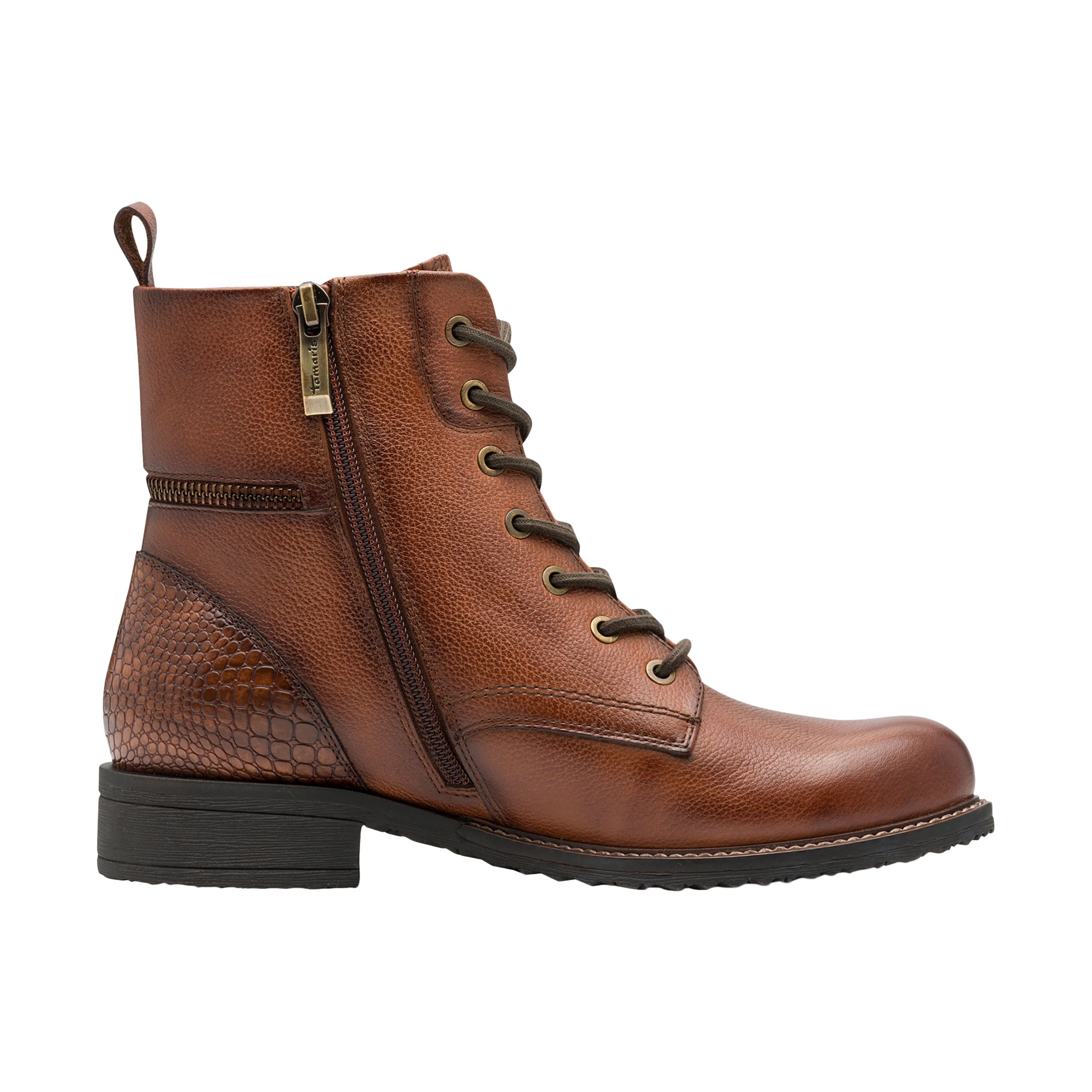 Leather ankle boots TAMARIS Brown