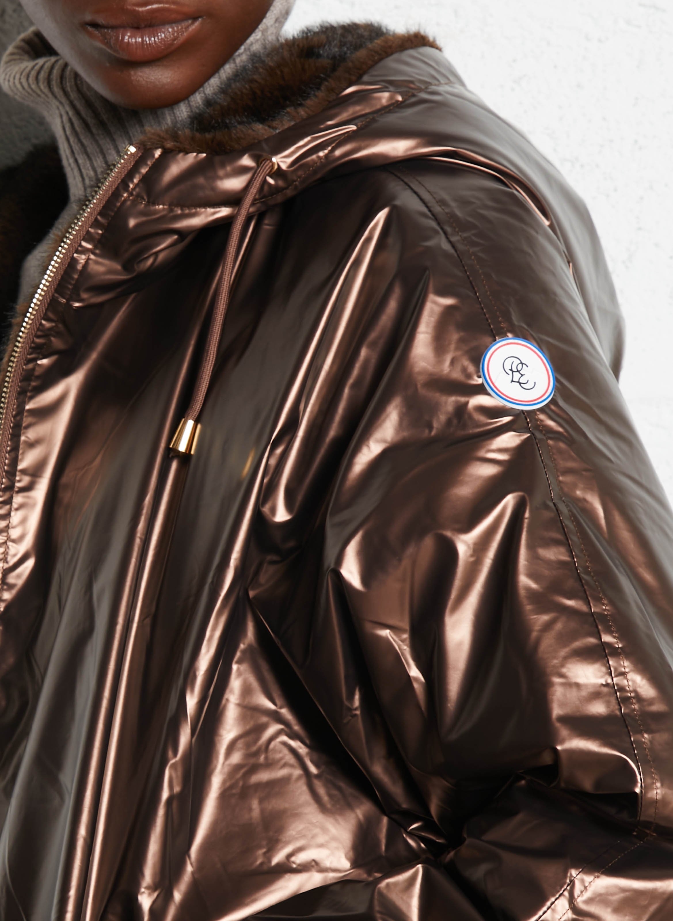 Doudoune col capuche LA PETITE ETOILE Marron