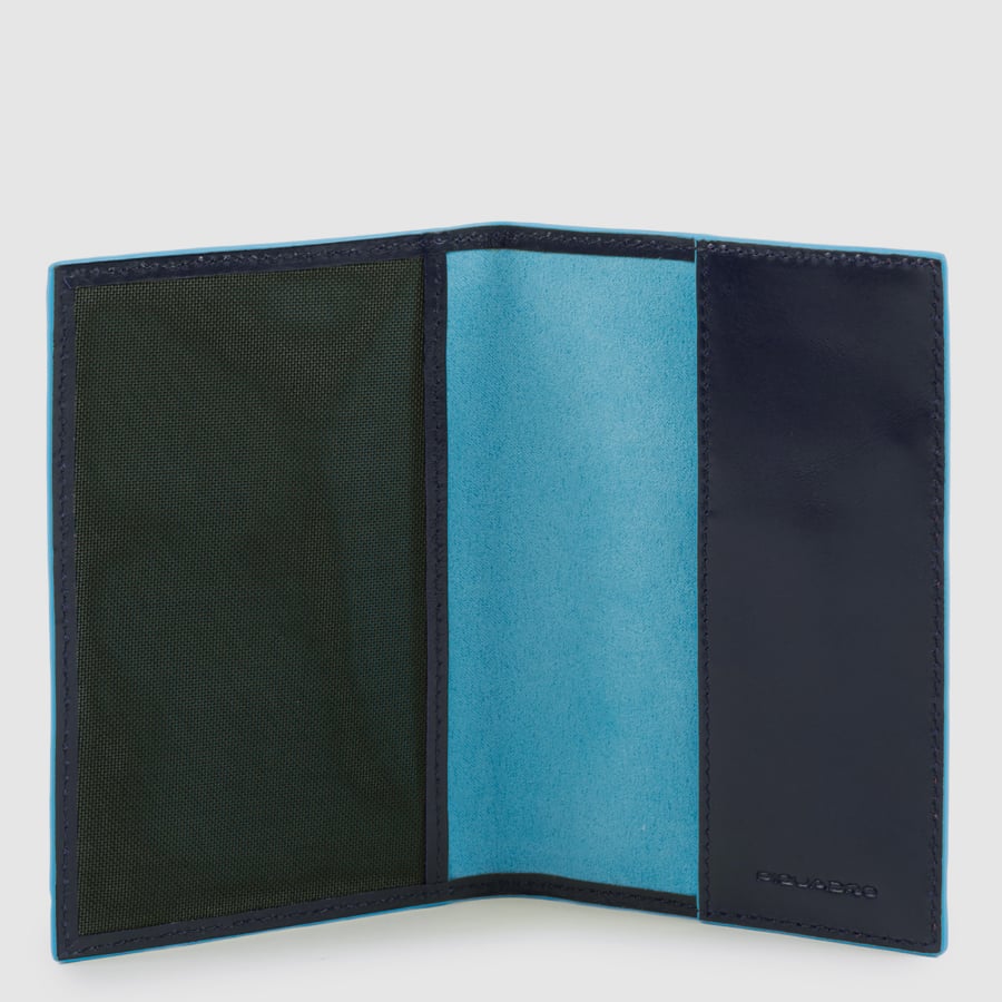 Leather passport holder with removable insert PIQUADRO Blue