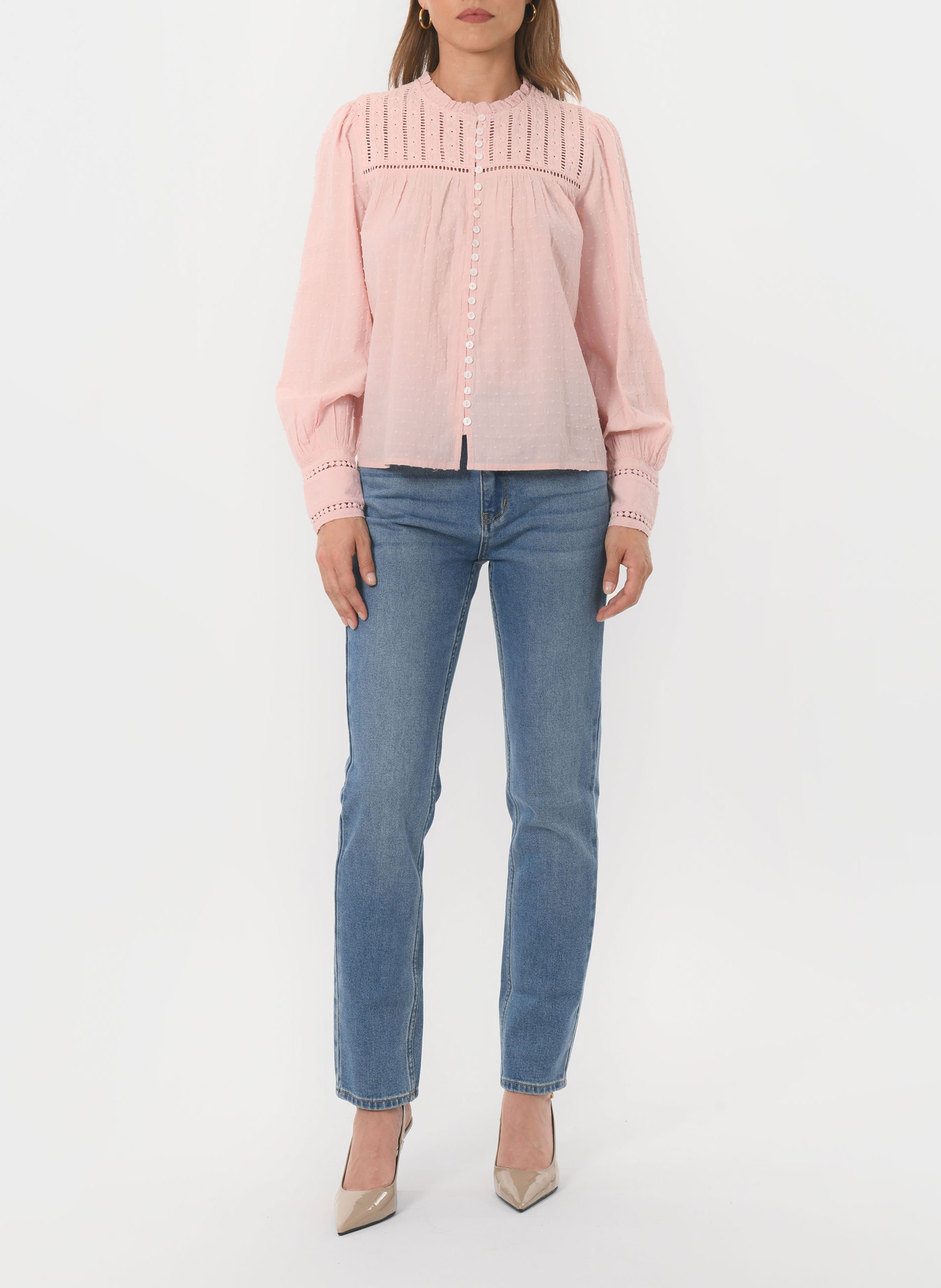 Rechte katoenen blouse KOOKAI Roze