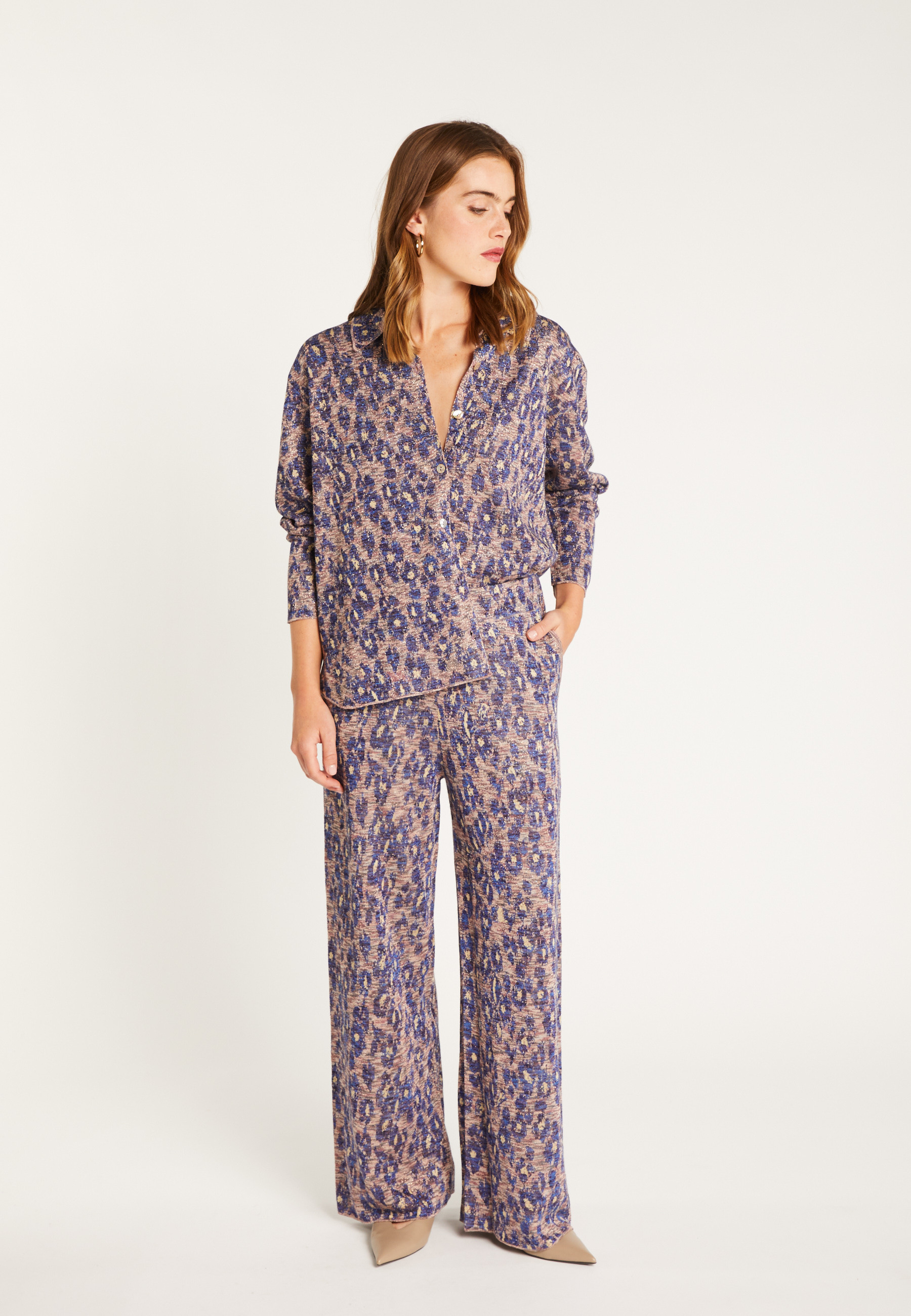 Shirt in iridescent viscose MAISON MONTAGUT Pink