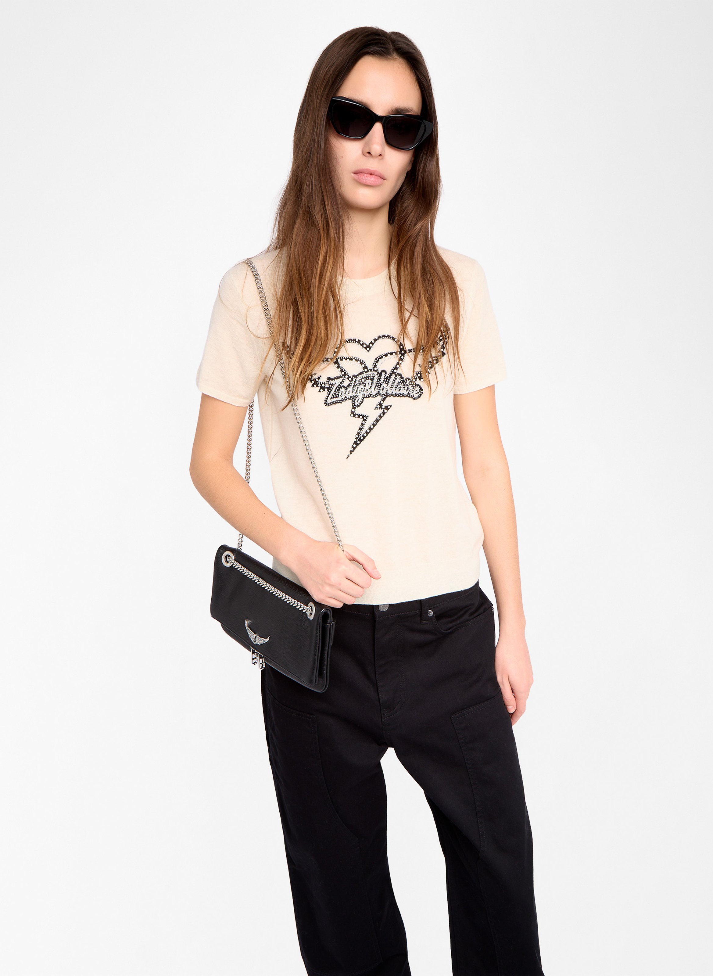 Straight round neck cashmere t-shirt ZADIG&VOLTAIRE White