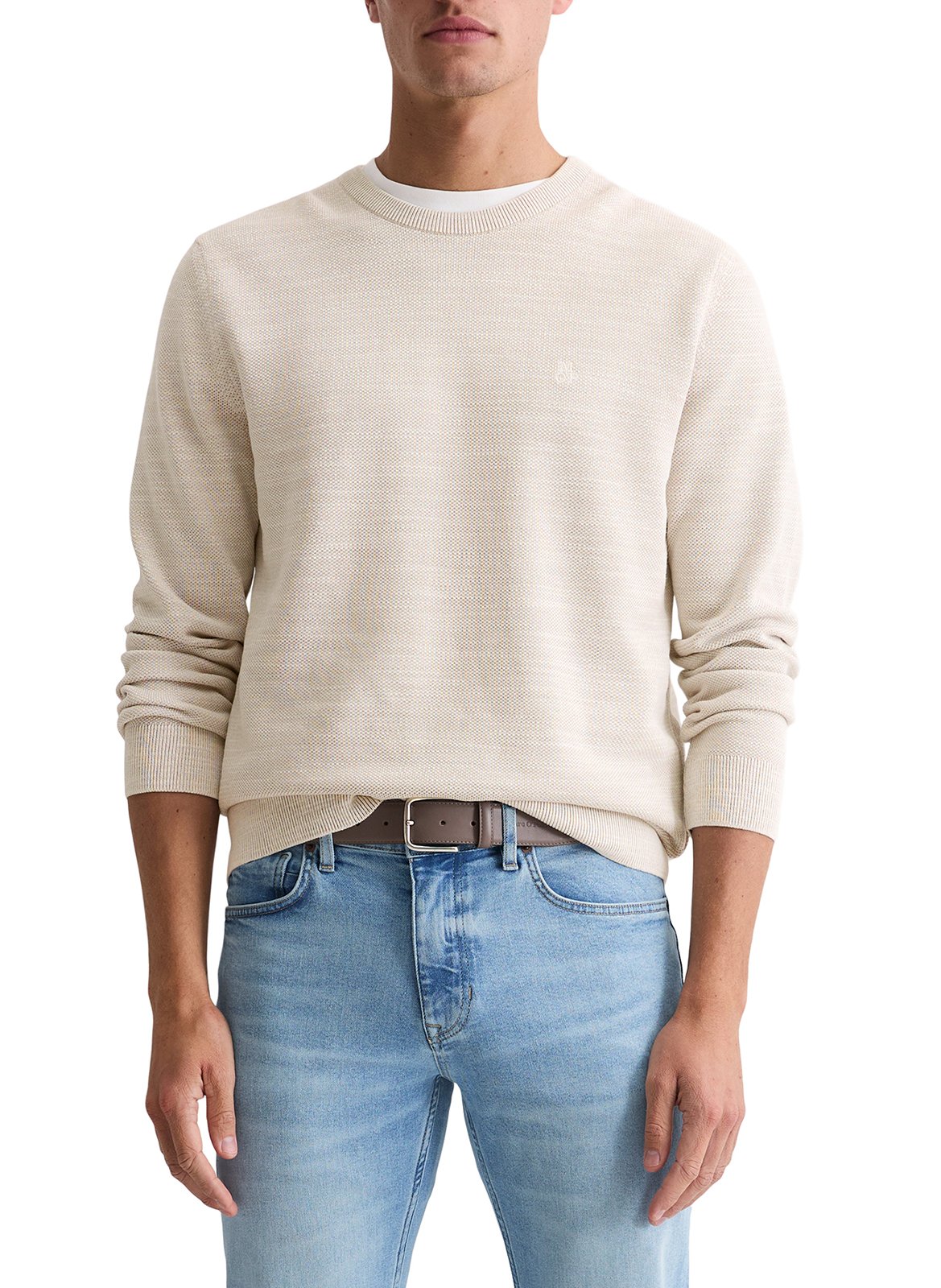 Pull col rond en coton MARC O'POLO