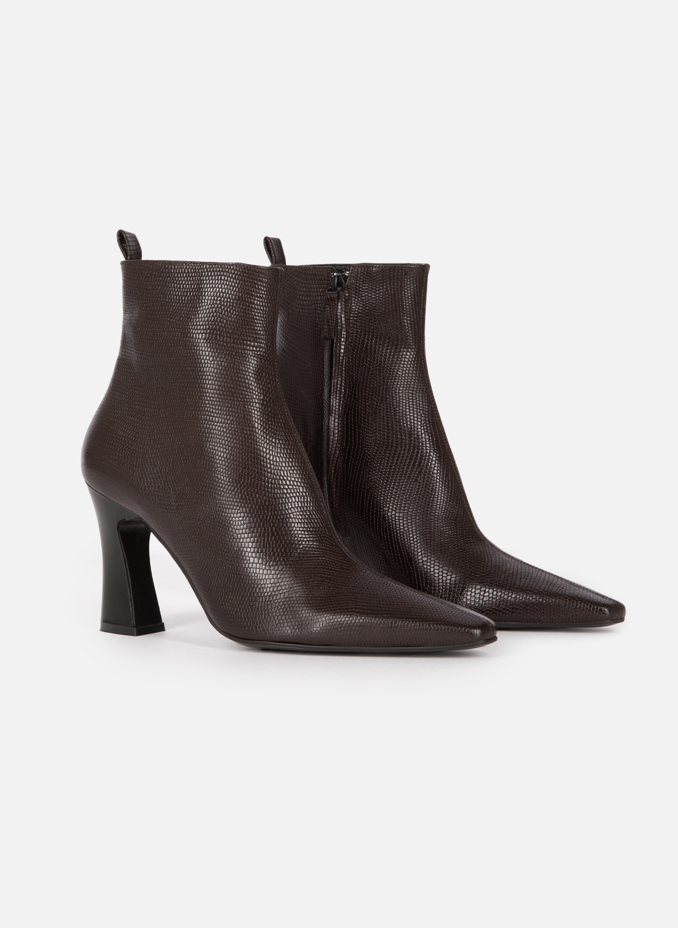 Lizard effect leather boots THE KOOPLES Brown