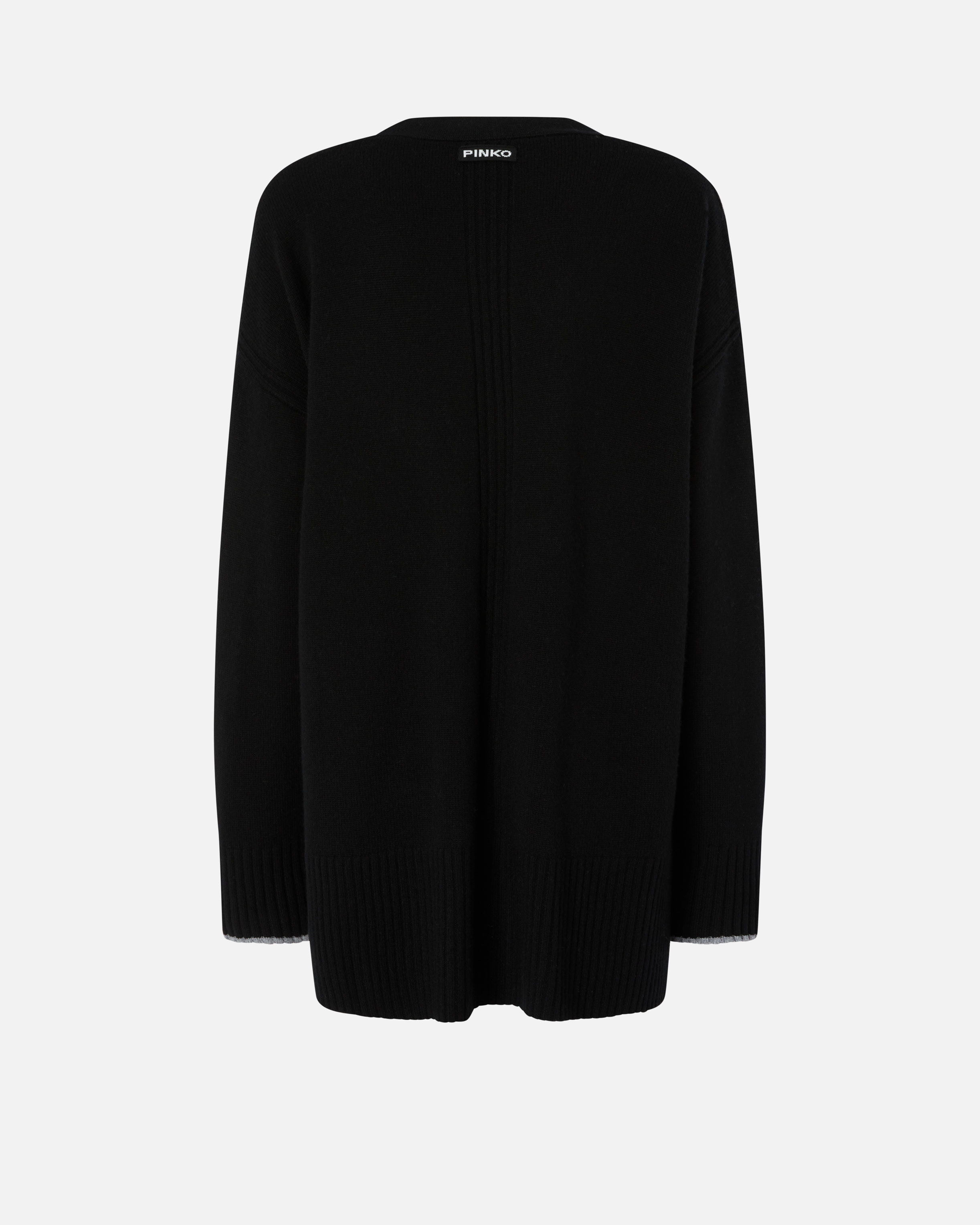 Long V-neck cardigan PINKO Black
