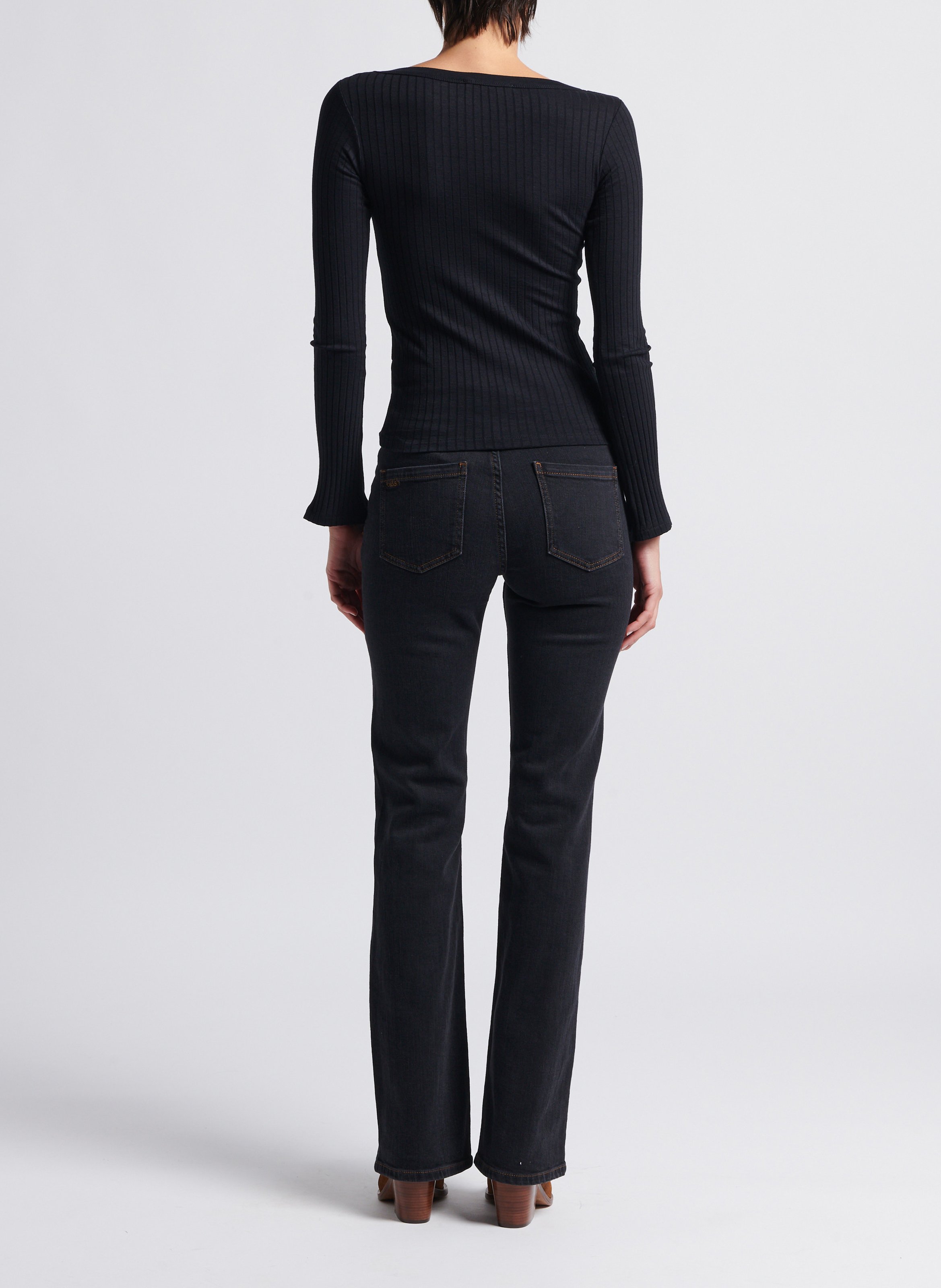 Bootcut-broek van spijkerstof BA&SH Zwart