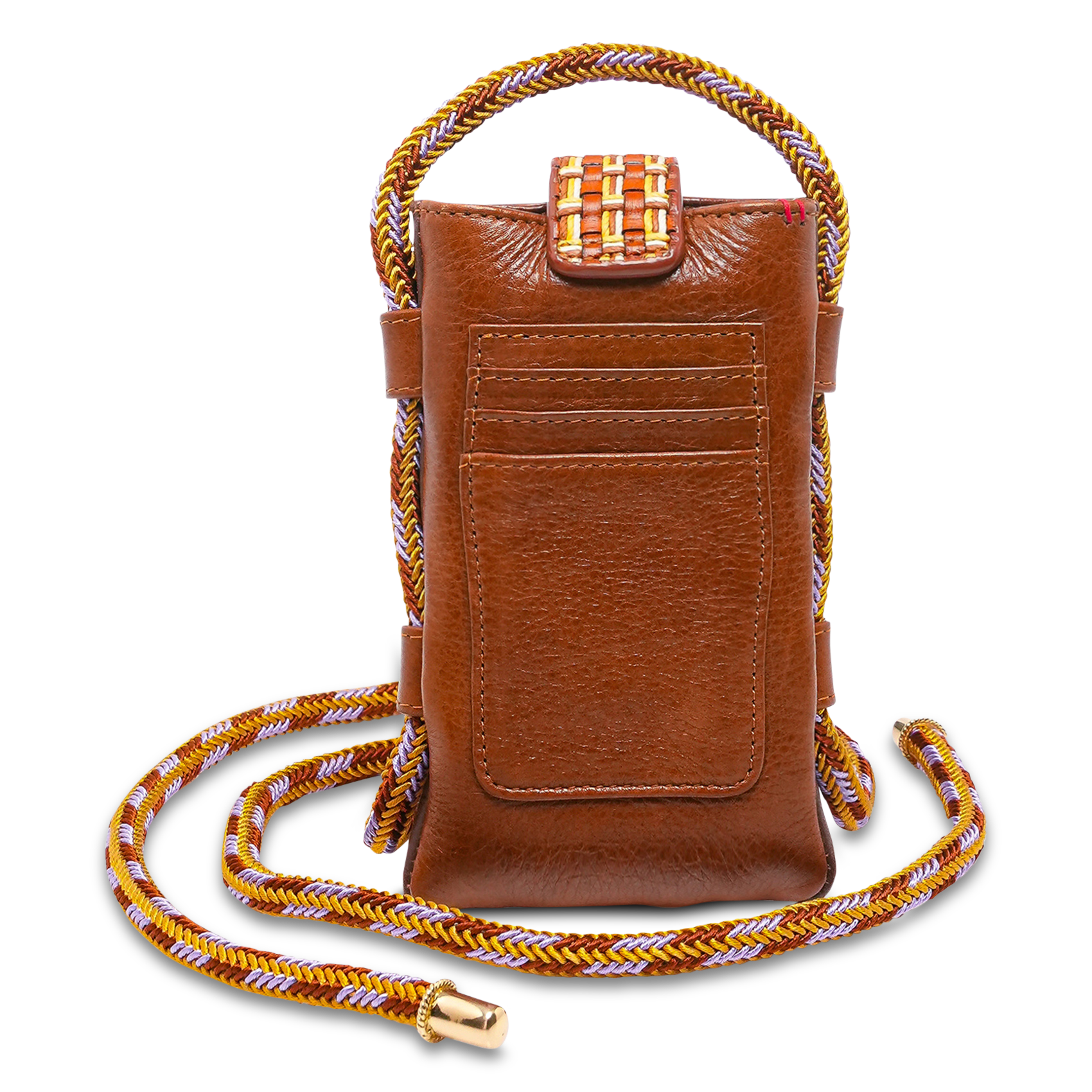 Estuche de cuero trenzado CLARIS VIROT Marron