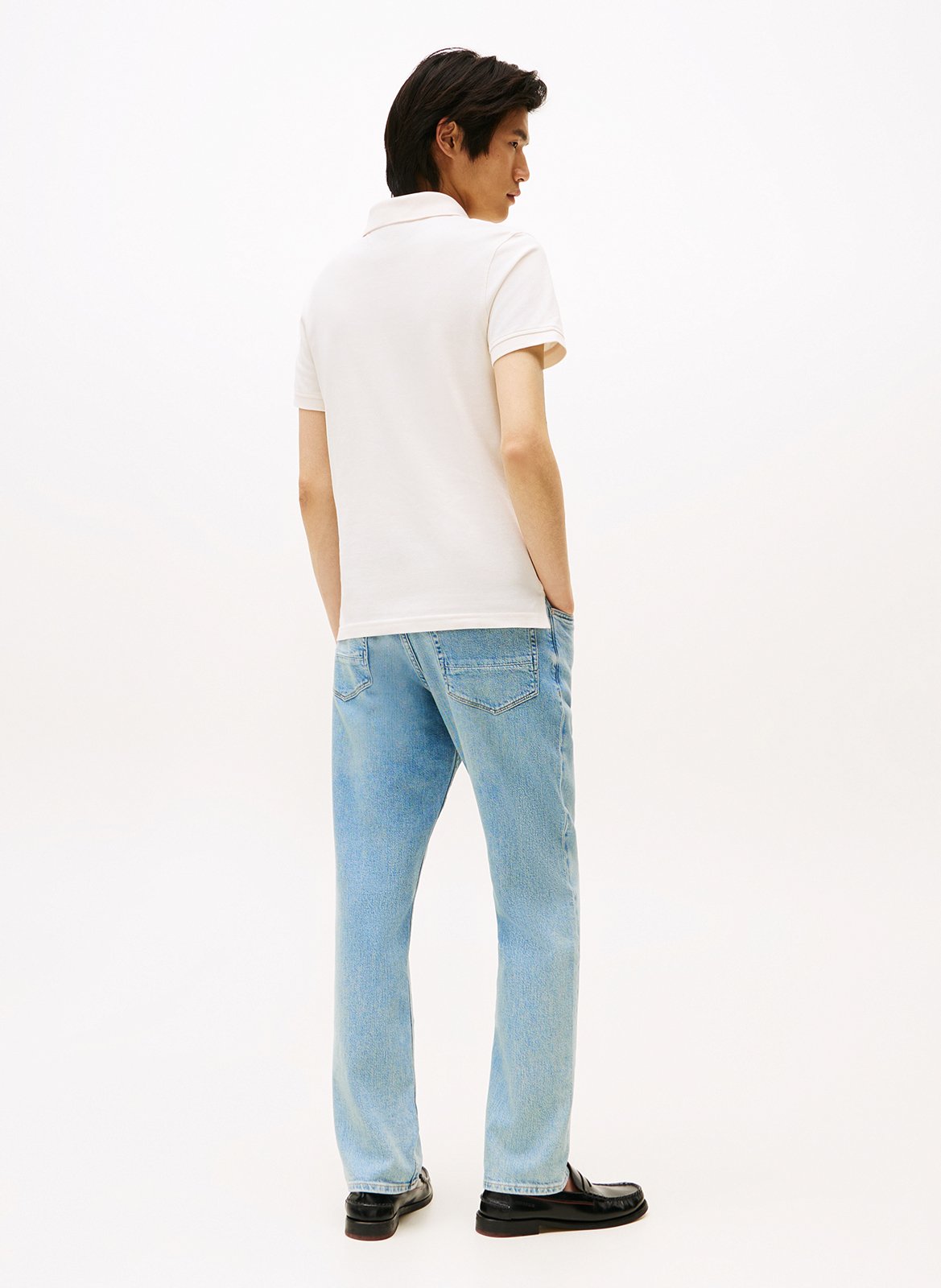 Slim-fit organic cotton polo shirt Yellow