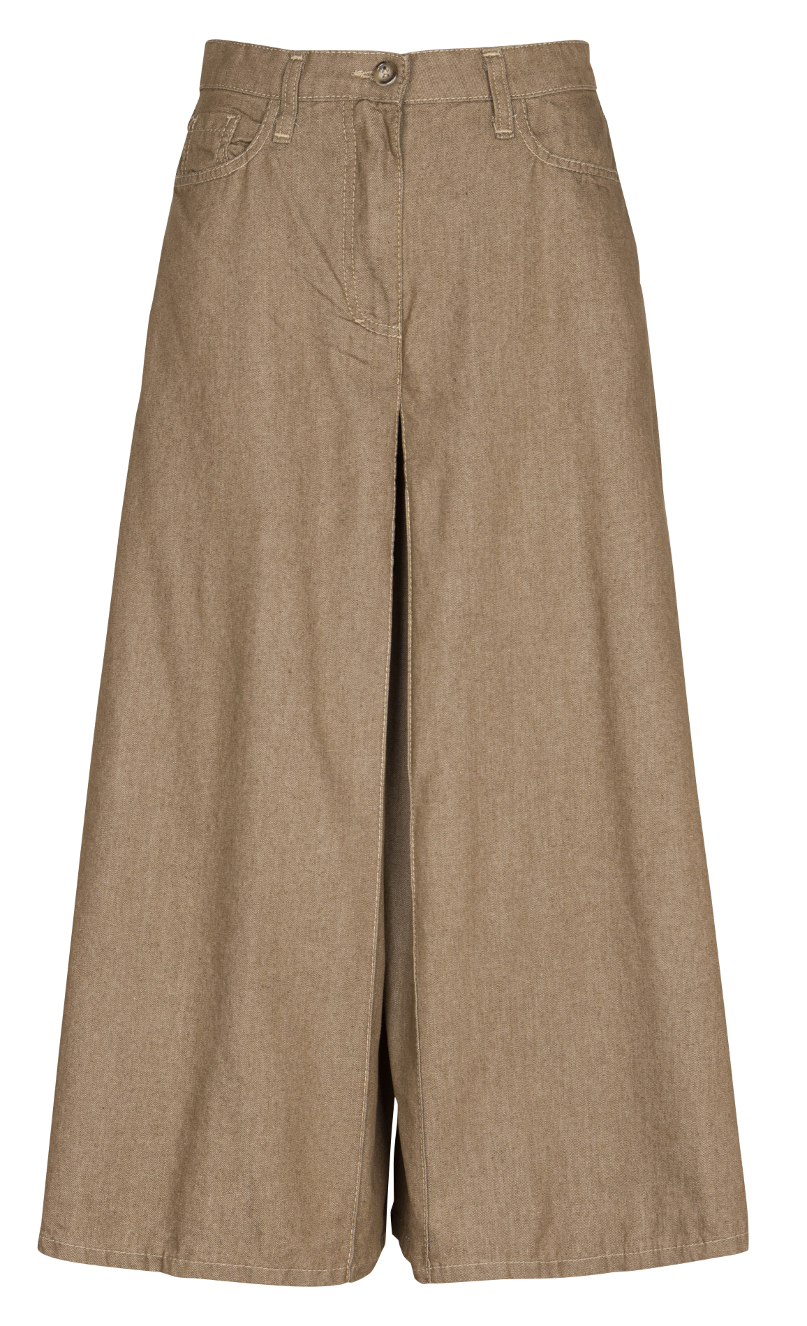 Cotton blend culottes pants. PLEASE Green