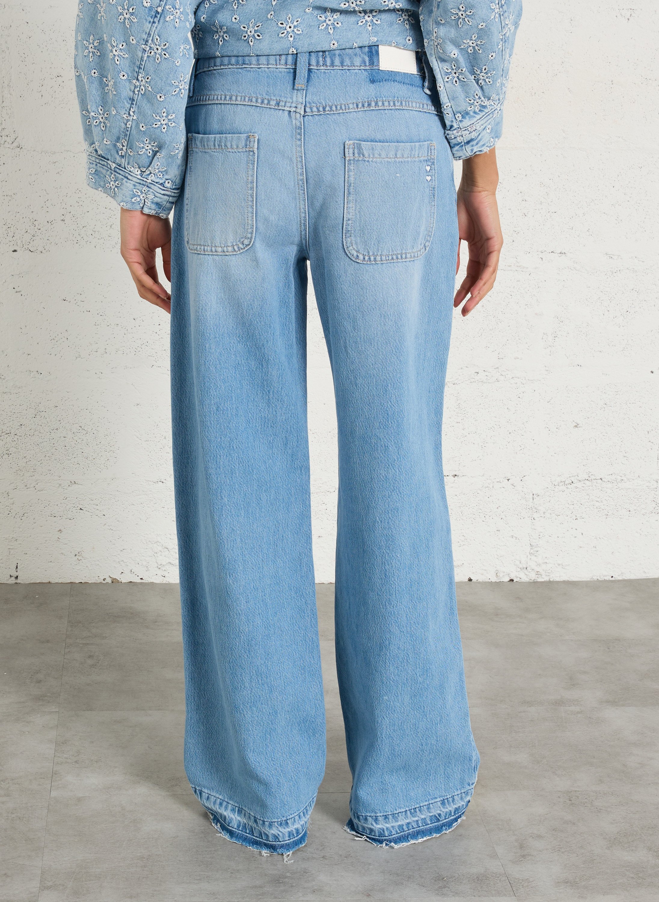 Cotton-blend straight jeans PLEASE Blue