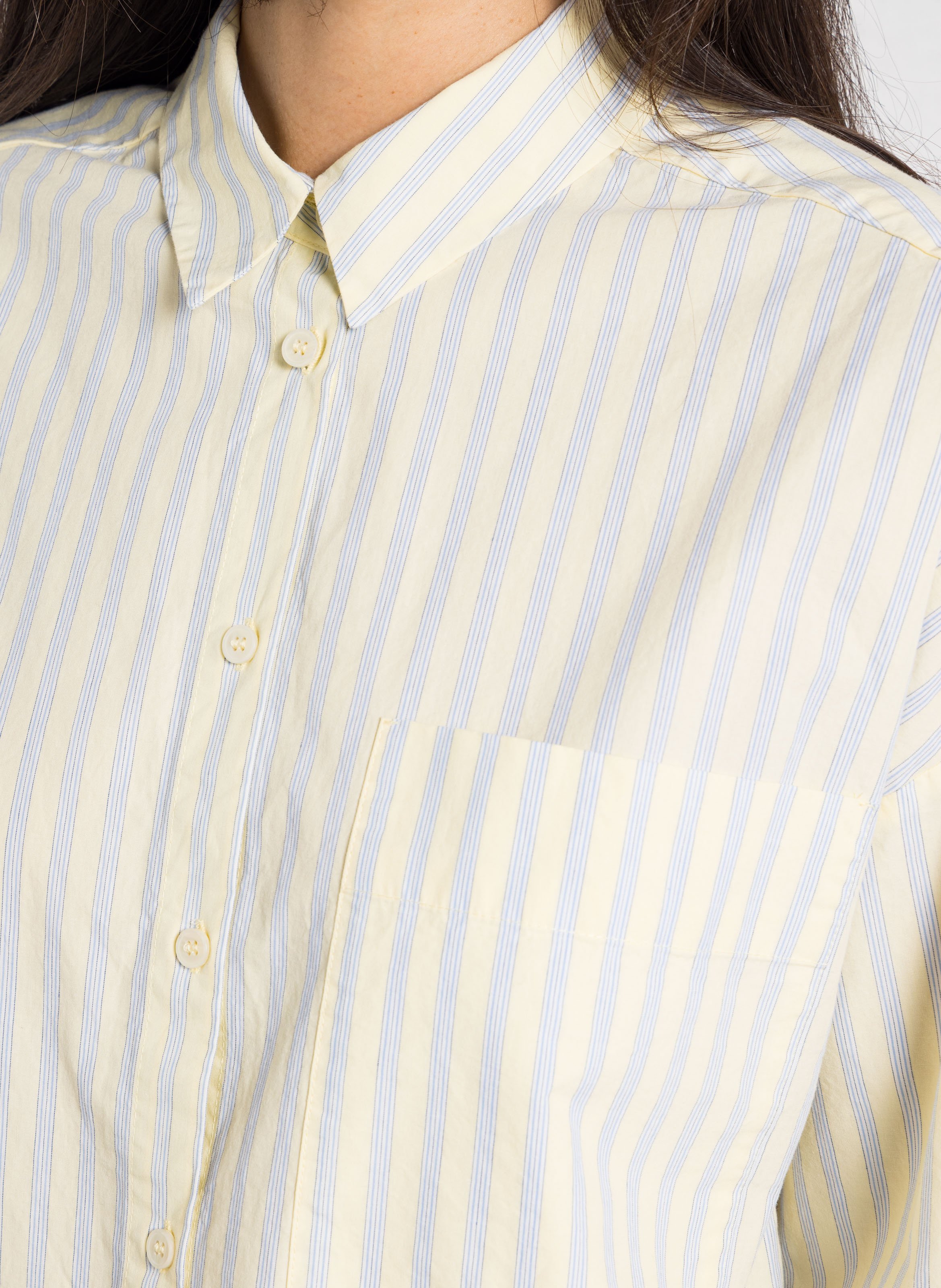 Katoenen oversized blouse DES PETITS HAUTS Geel