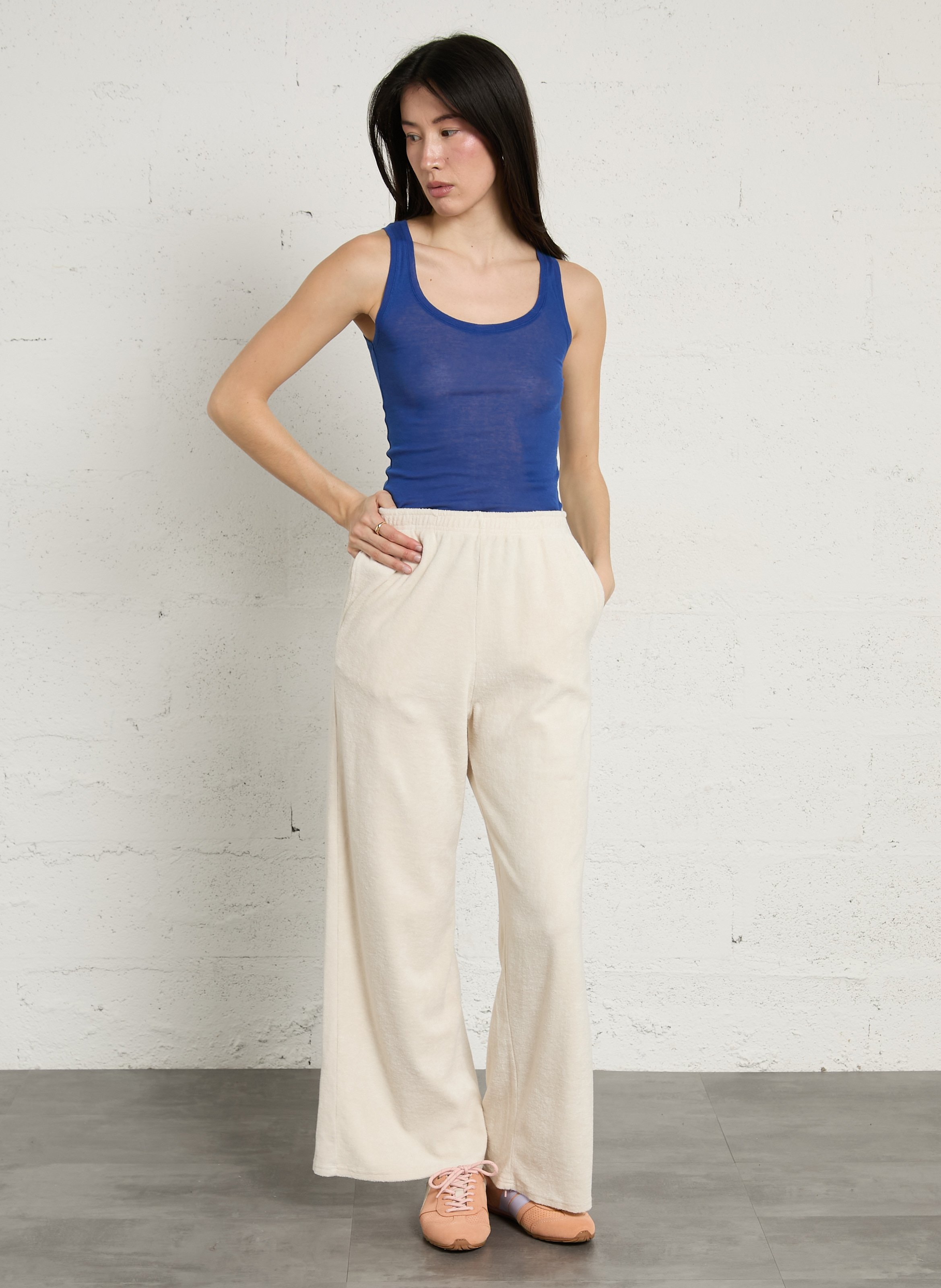 Round-neck cotton tank top AMERICAN VINTAGE Blue