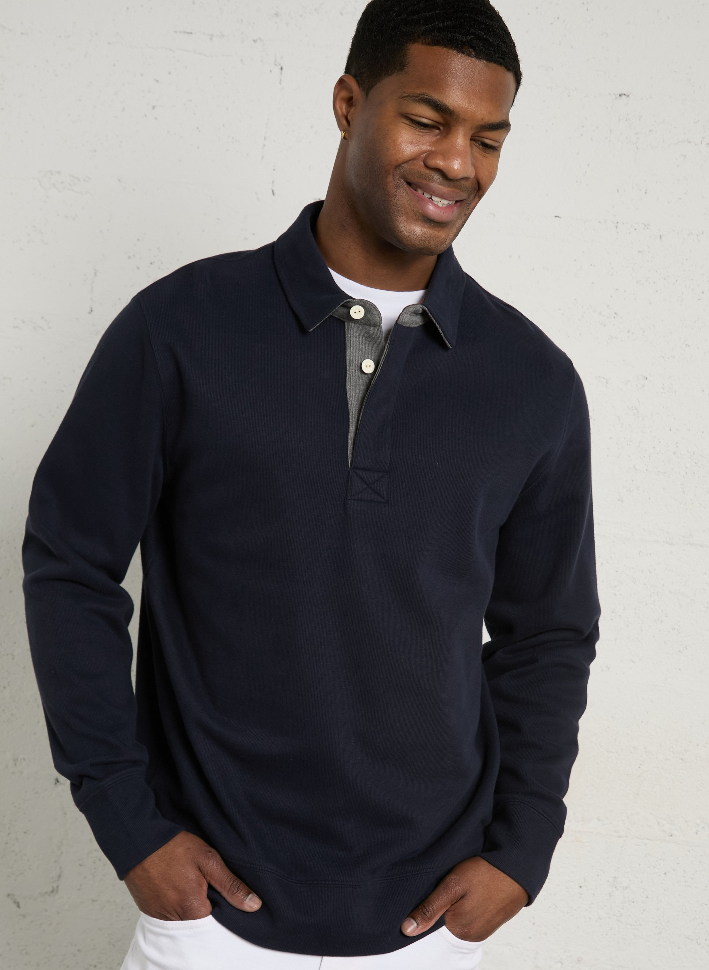 Polo droit en coton GANT Bleu