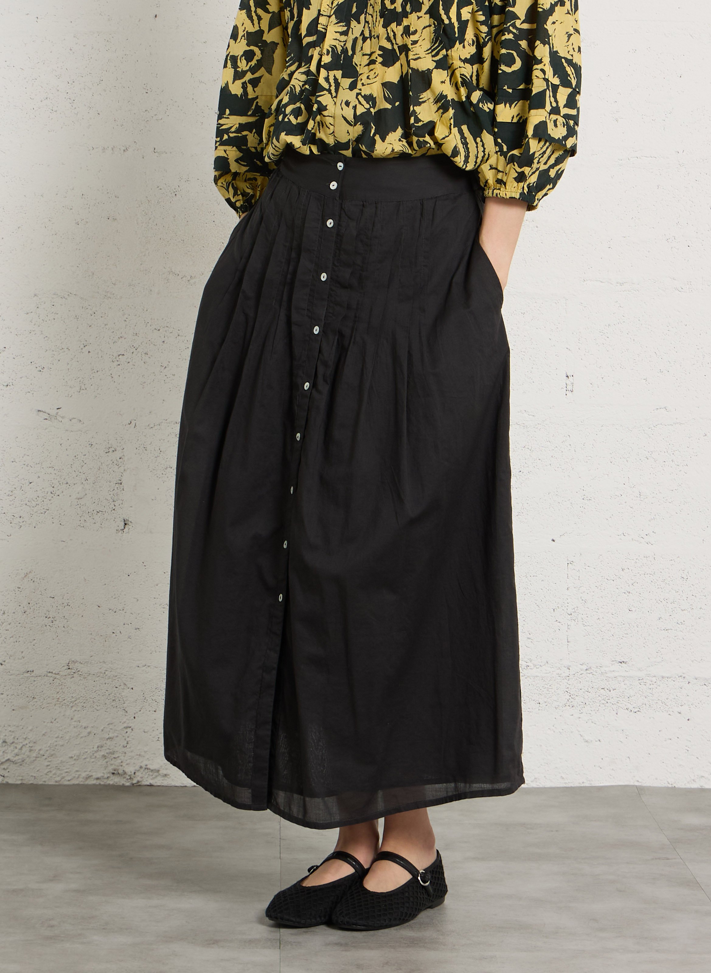 Long A-line organic cotton skirt LEON & HARPER