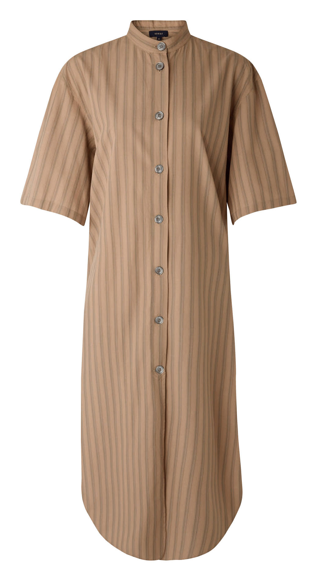 Midi-Kleid mit Mao-Kragen aus Baumwolle SOEUR Beige