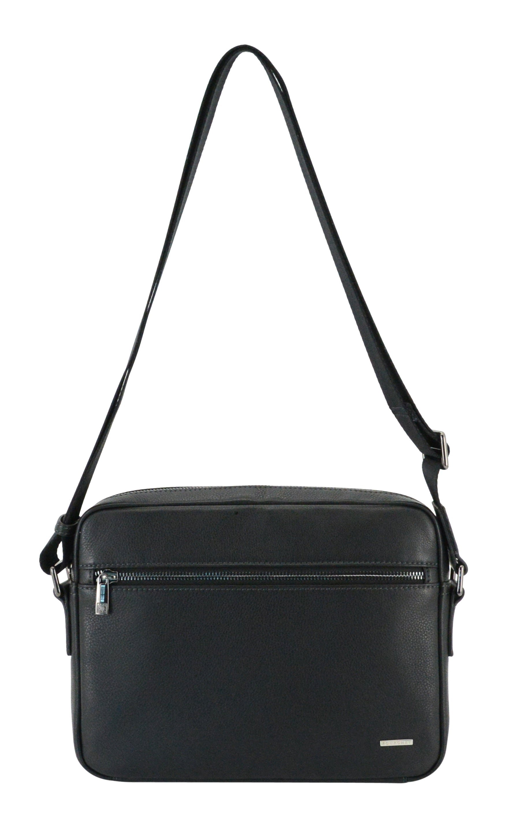 Crossbody bag in cowhide leather POURCHET Black