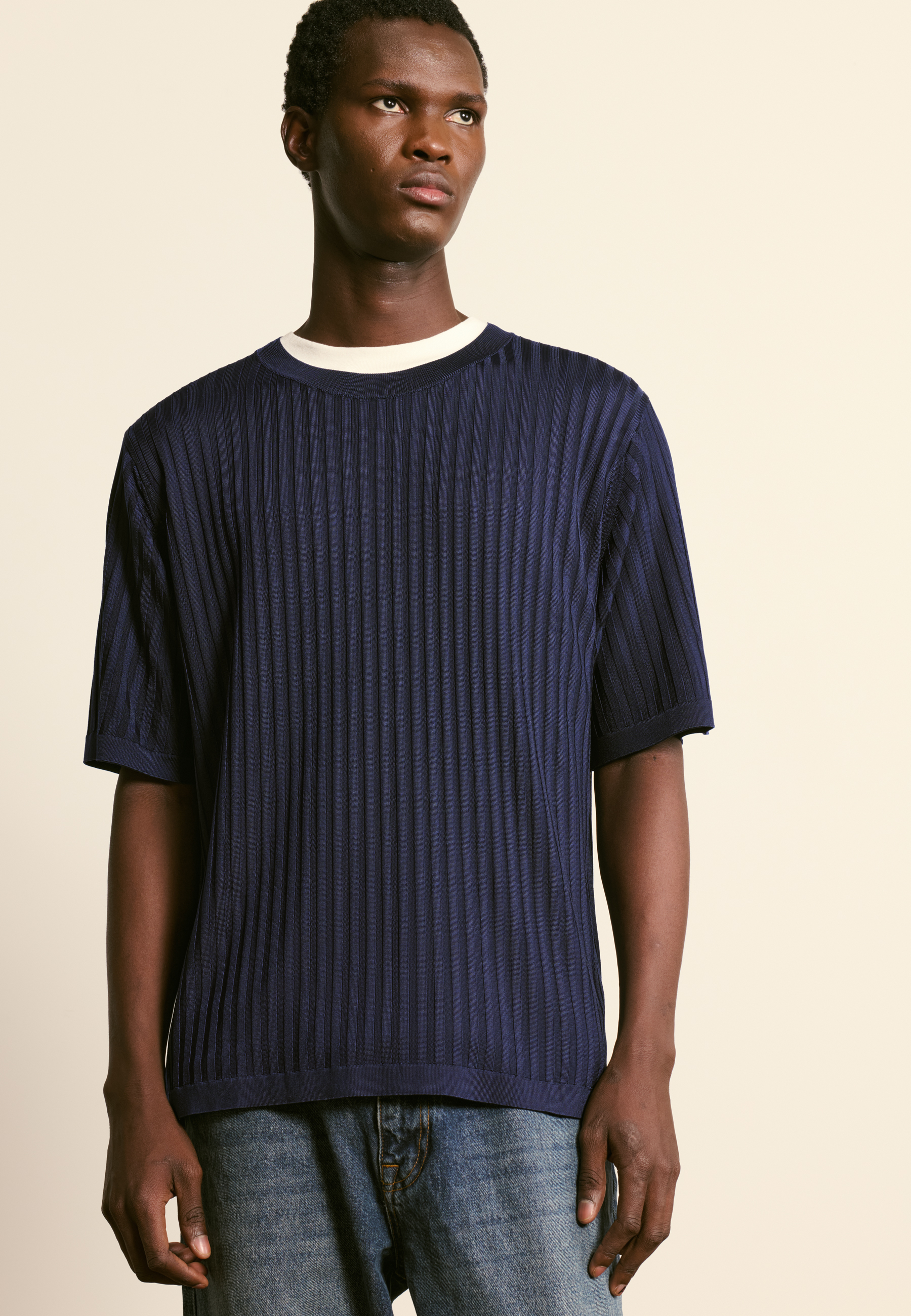 Light yarn T-shirt MAISON MONTAGUT Blue