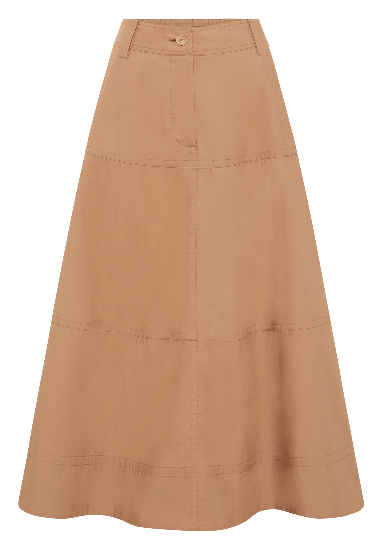 High-waisted flared skirt in plain cotton GERARD DAREL Brown