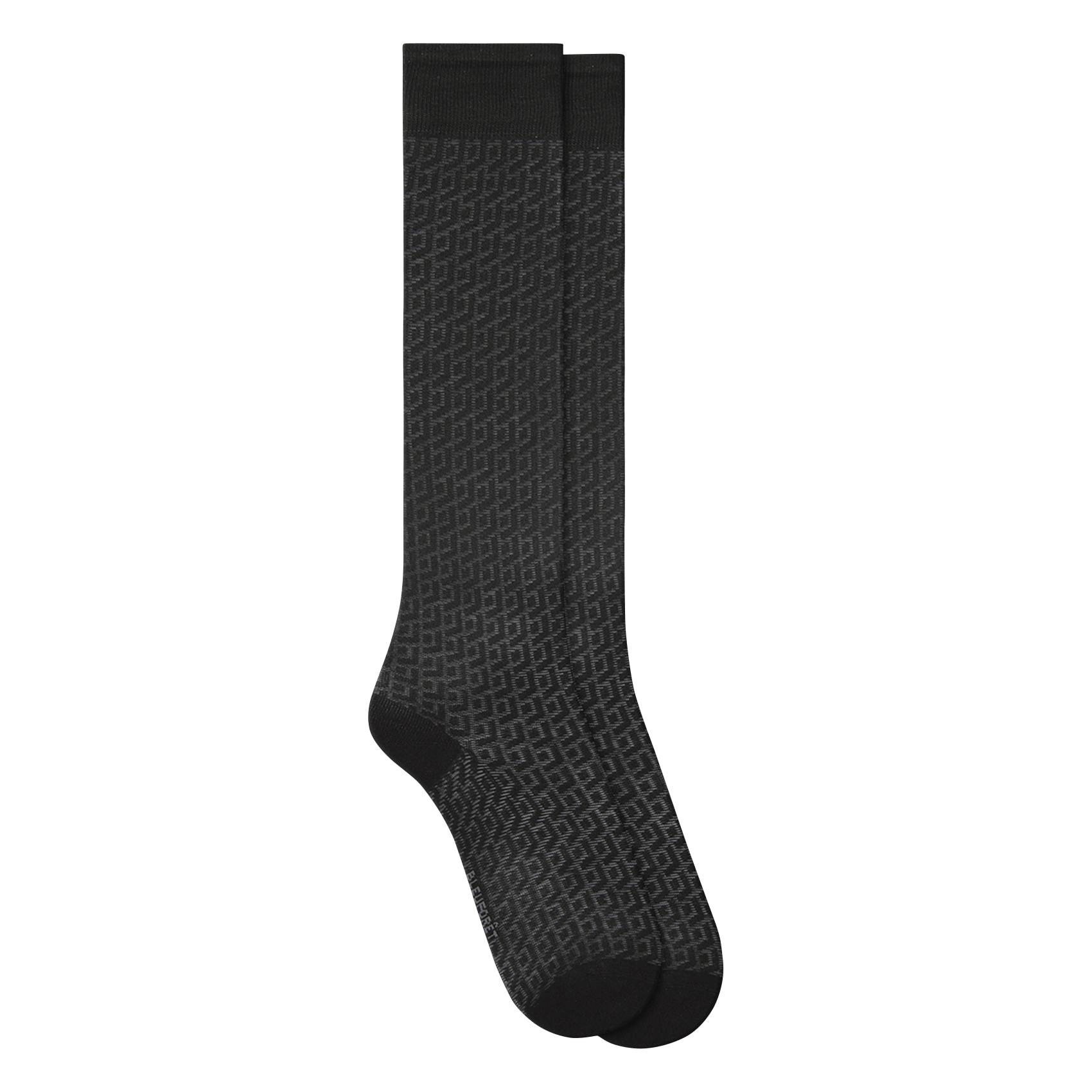 Mi-bas à motif en soie mélangée BLEUFORET Noir