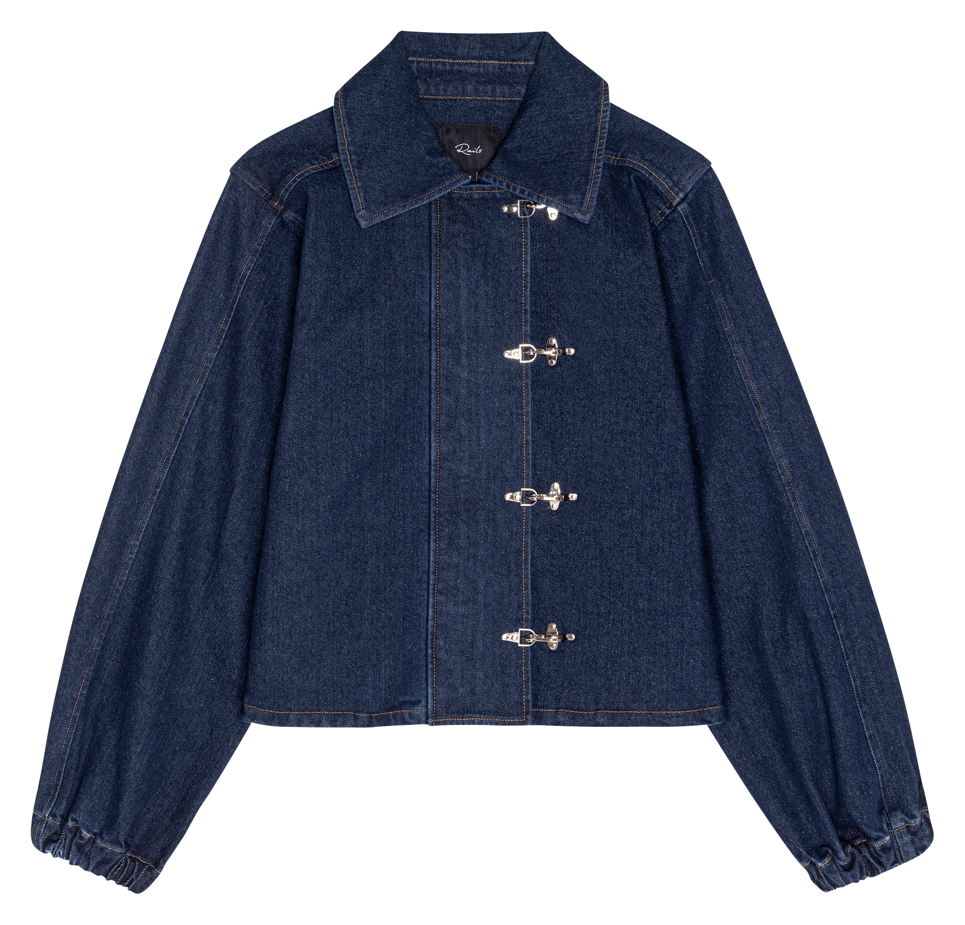 Cotton-blend straight denim jacket RAILS Blue