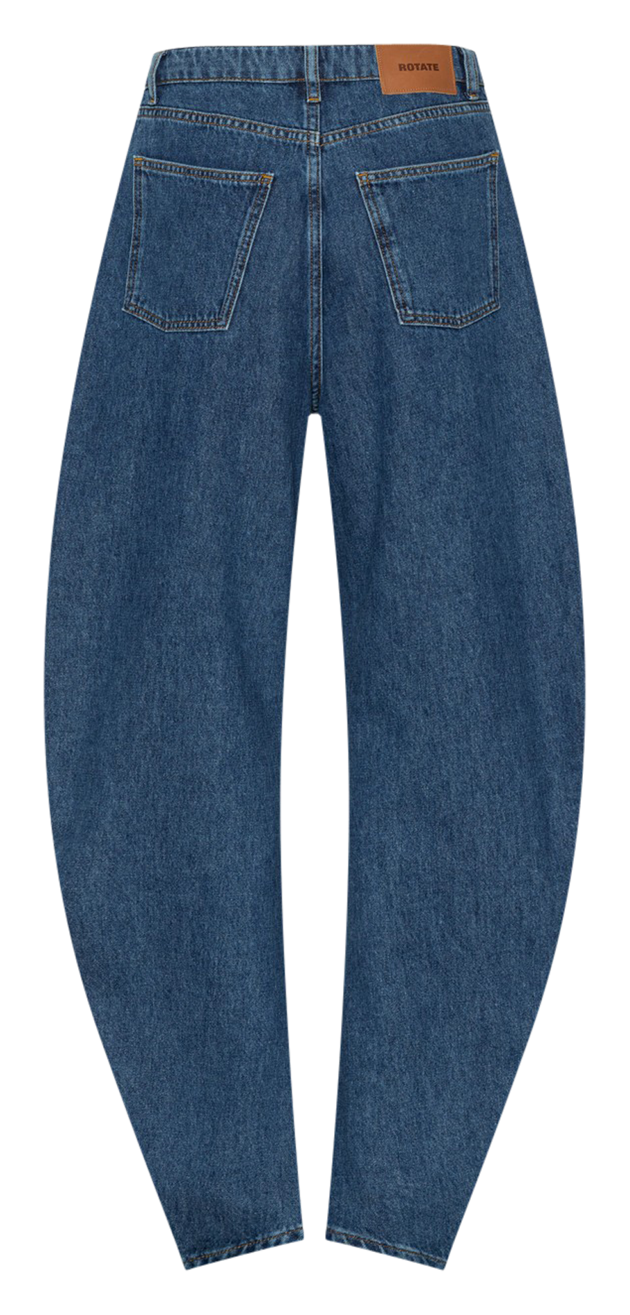 Jean large taille haute uni ROTATE Bleu