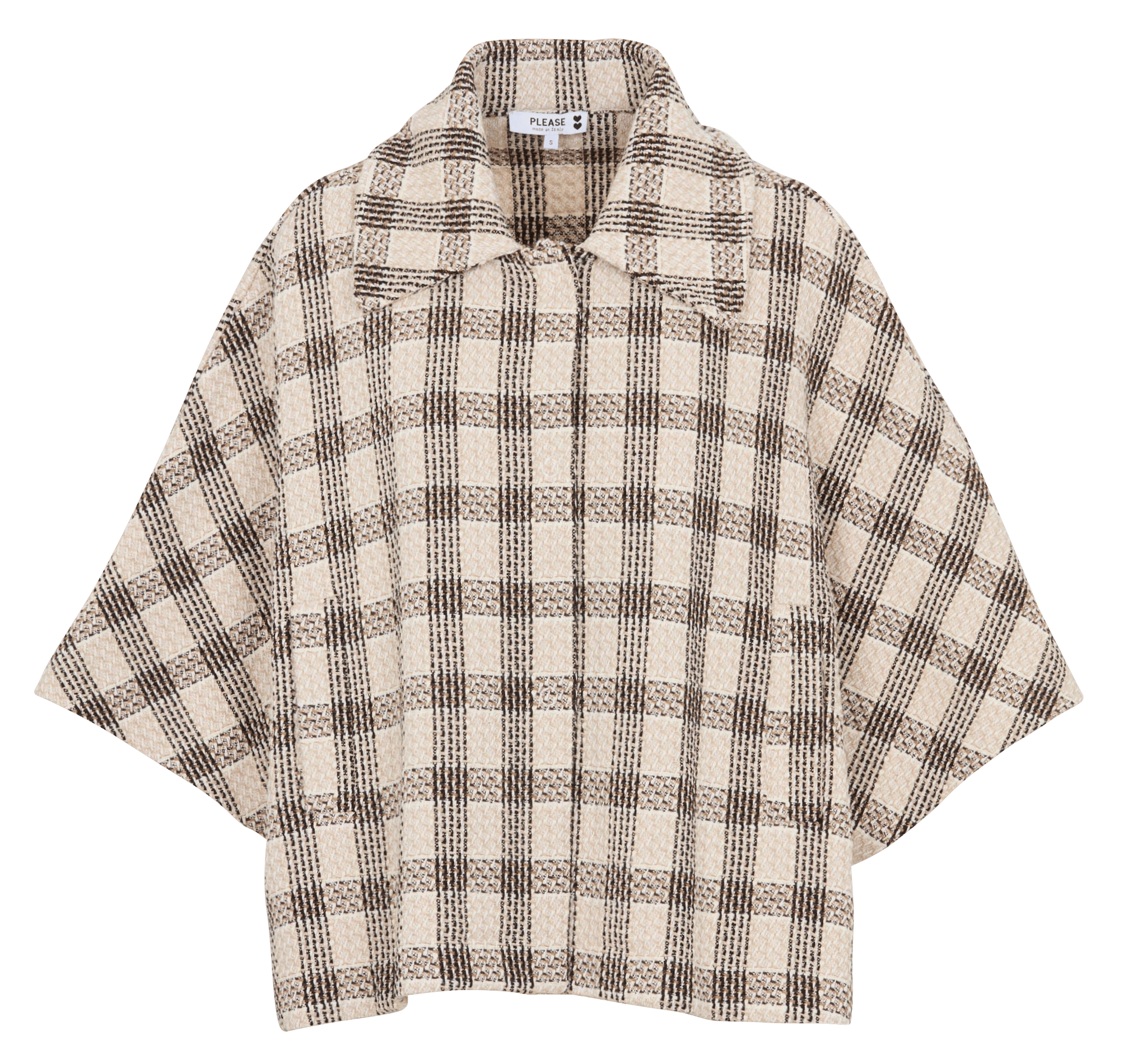Printed cape-style jacket PLEASE Beige